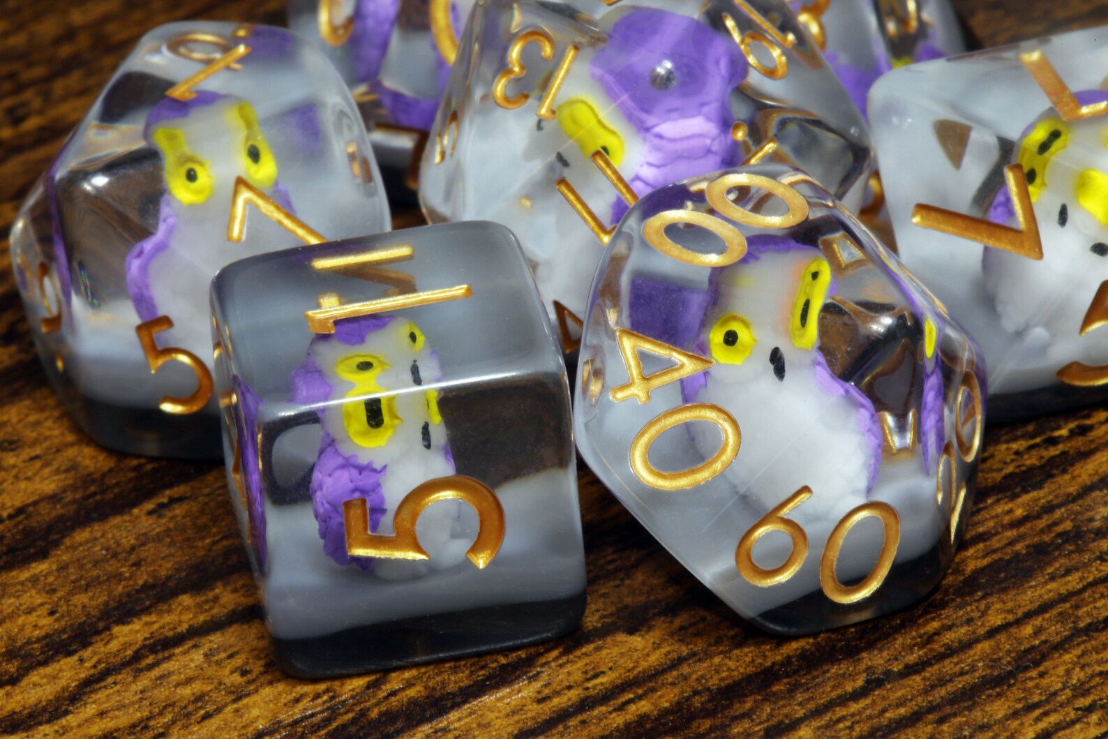 Mystical Owl dice set - The Wizard's Vault