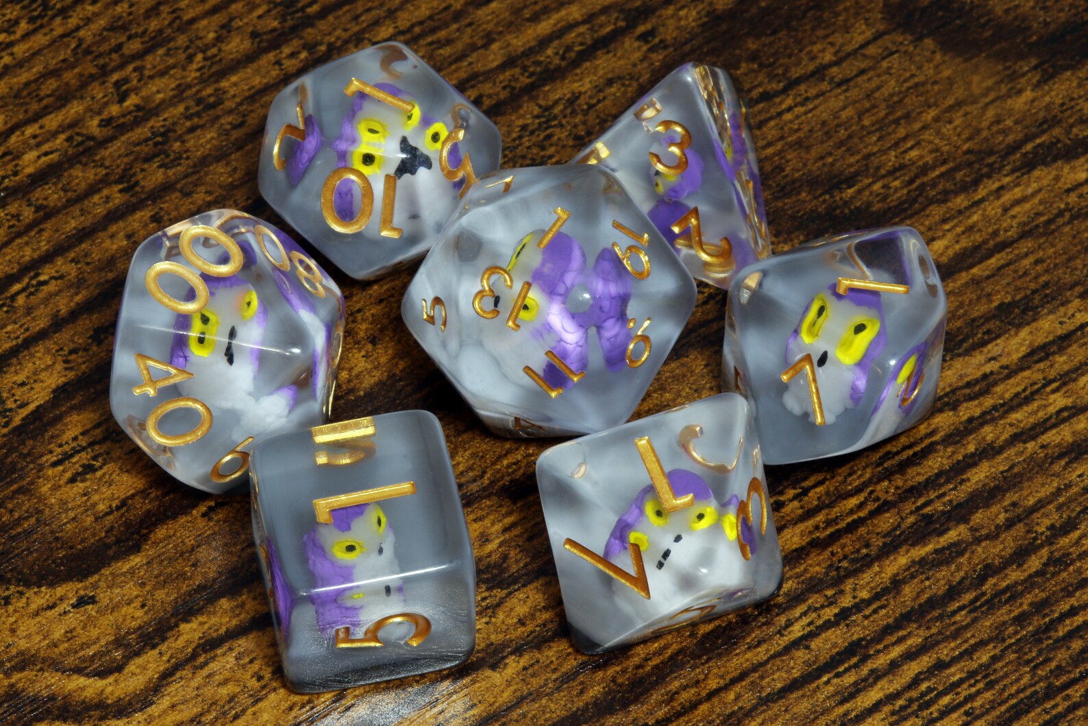 Mystical Owl dice set - The Wizard's Vault