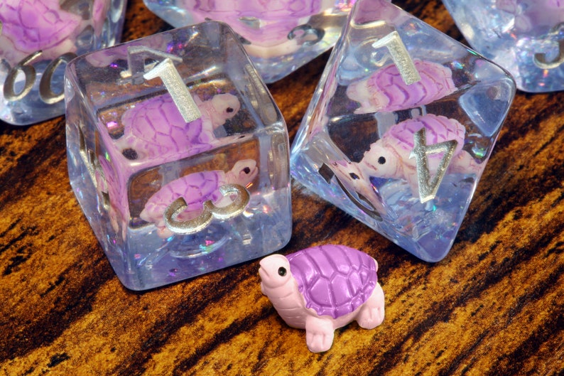 Purple Turtle dice set - The Wizard's Vault