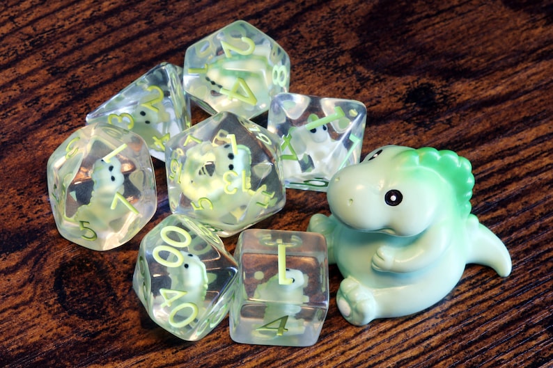 Baby T-Rex dice set, Dinosaur dice - The Wizard's Vault