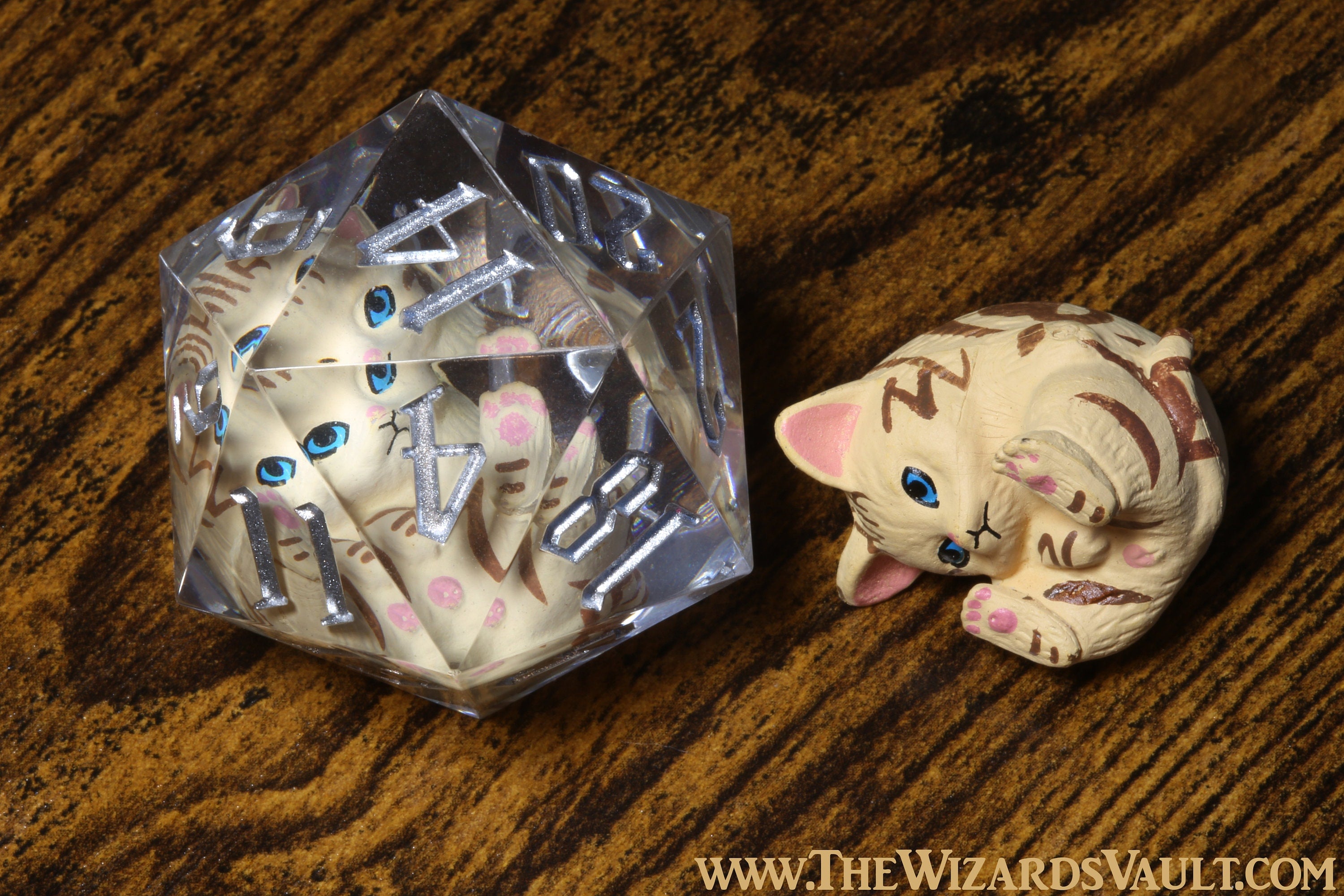 Cream Tabby Kitty D20 - The Wizard's Vault