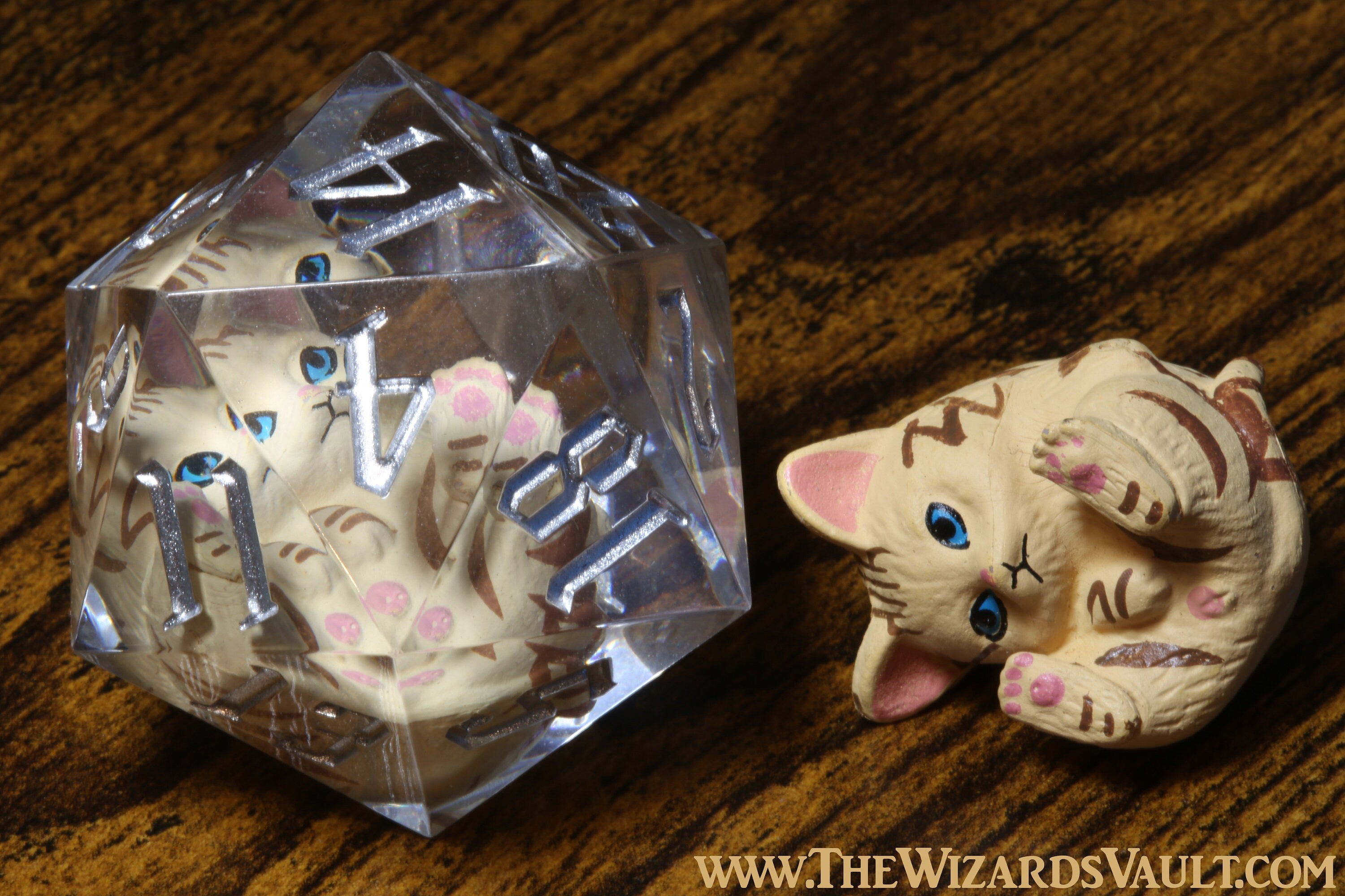 Cream Tabby Kitty D20 - The Wizard's Vault