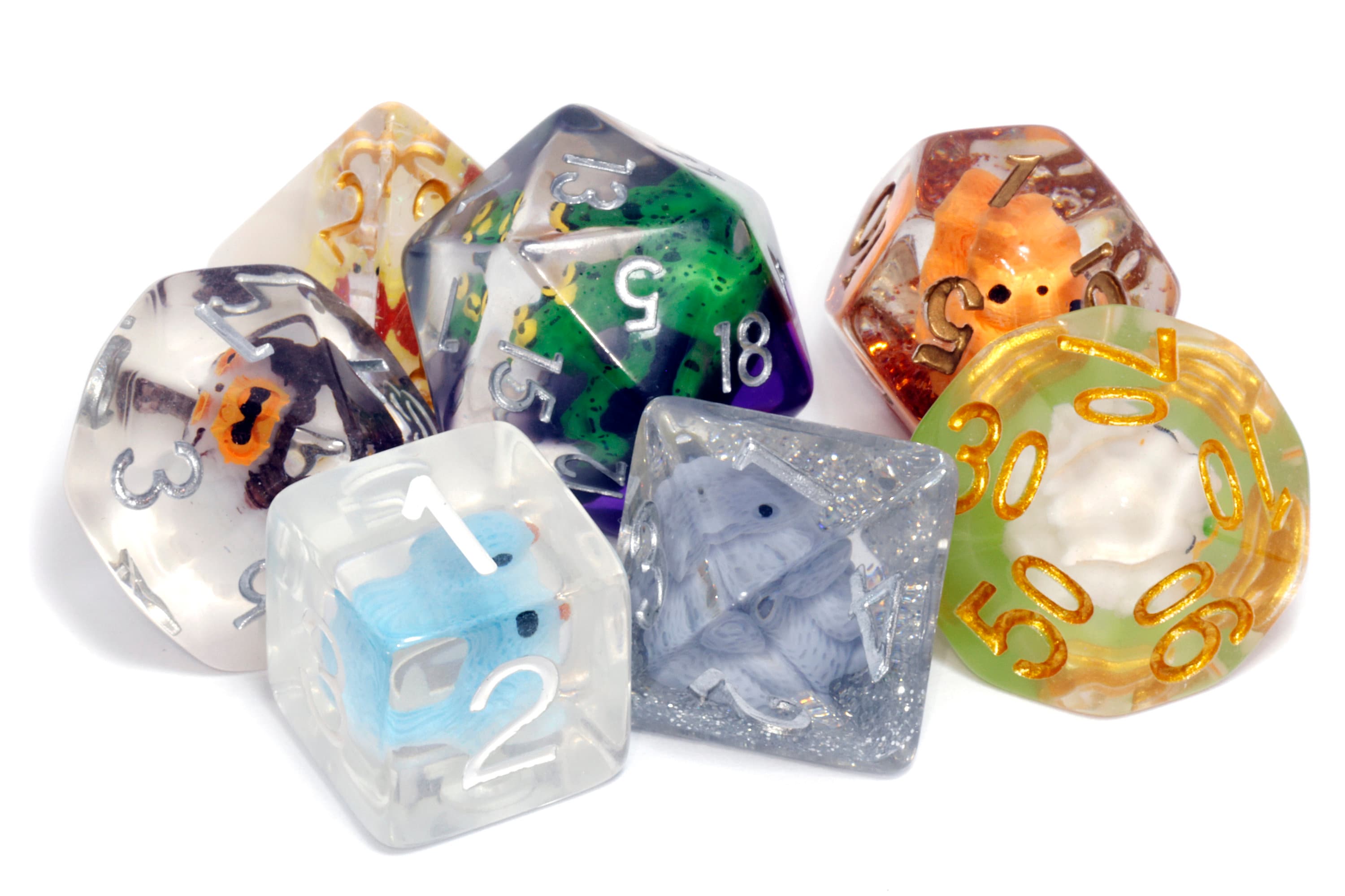 Woodland critters dice box and mixed animals dice set - The Wizard's Vault
