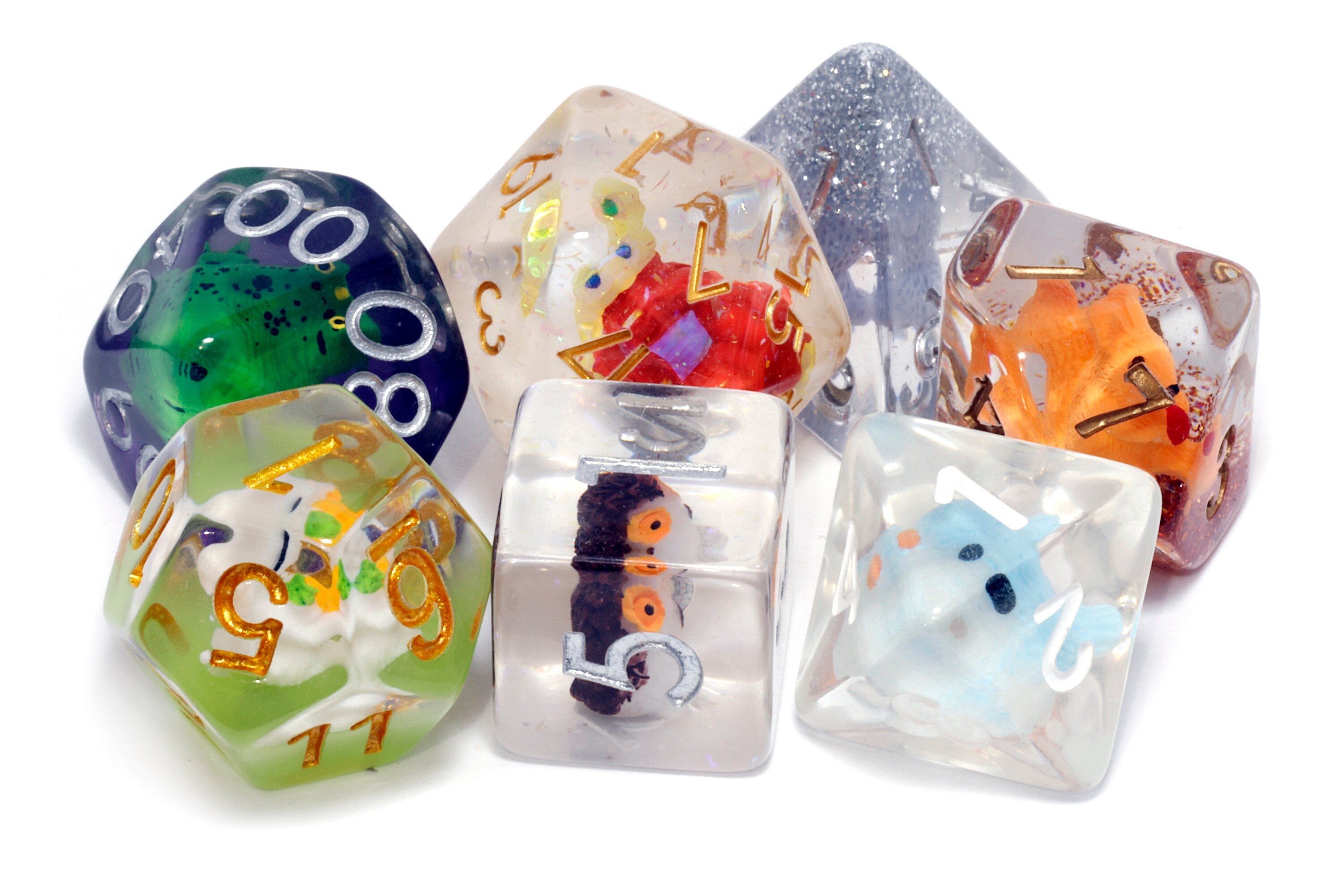 Woodland critters dice box and mixed animals dice set - The Wizard's Vault