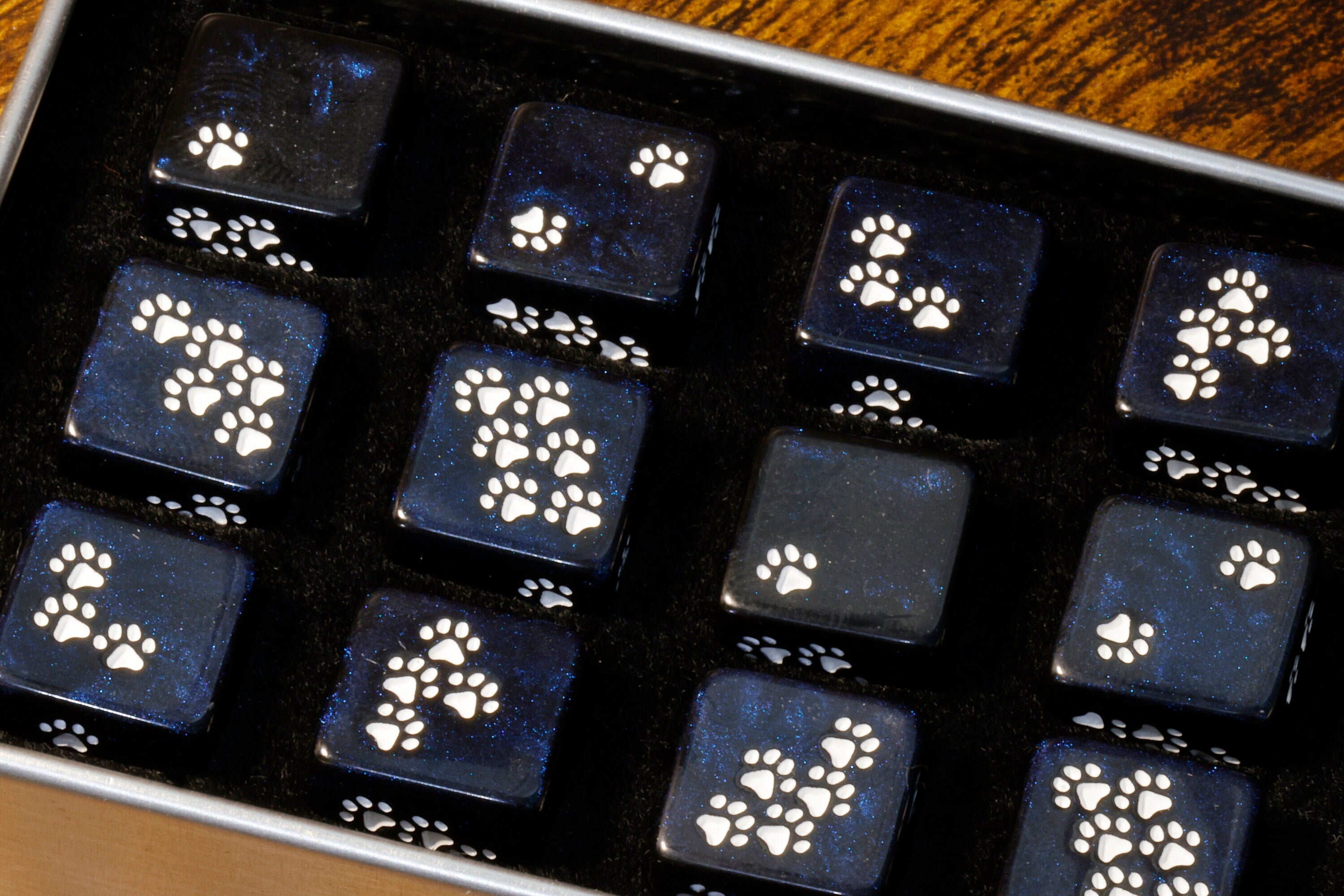 I cast Furball dice box and D6 dice - The Wizard's Vault