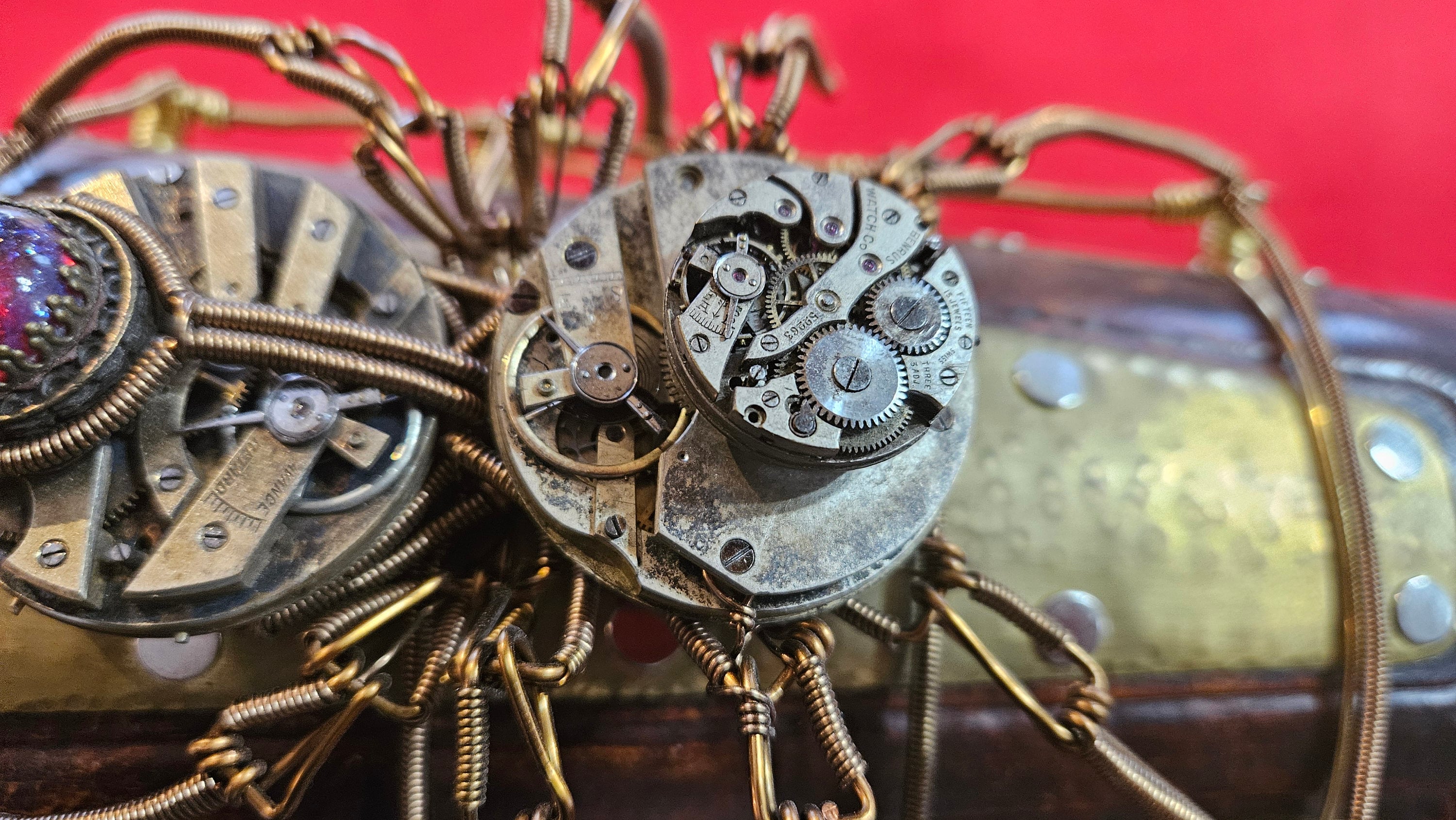 Ethereal Mechanist's Bracer - Handcrafted Steampunk Spider Bracer by Daniel Proulx - One of a Kind Artisan Design - The Wizard's Vault