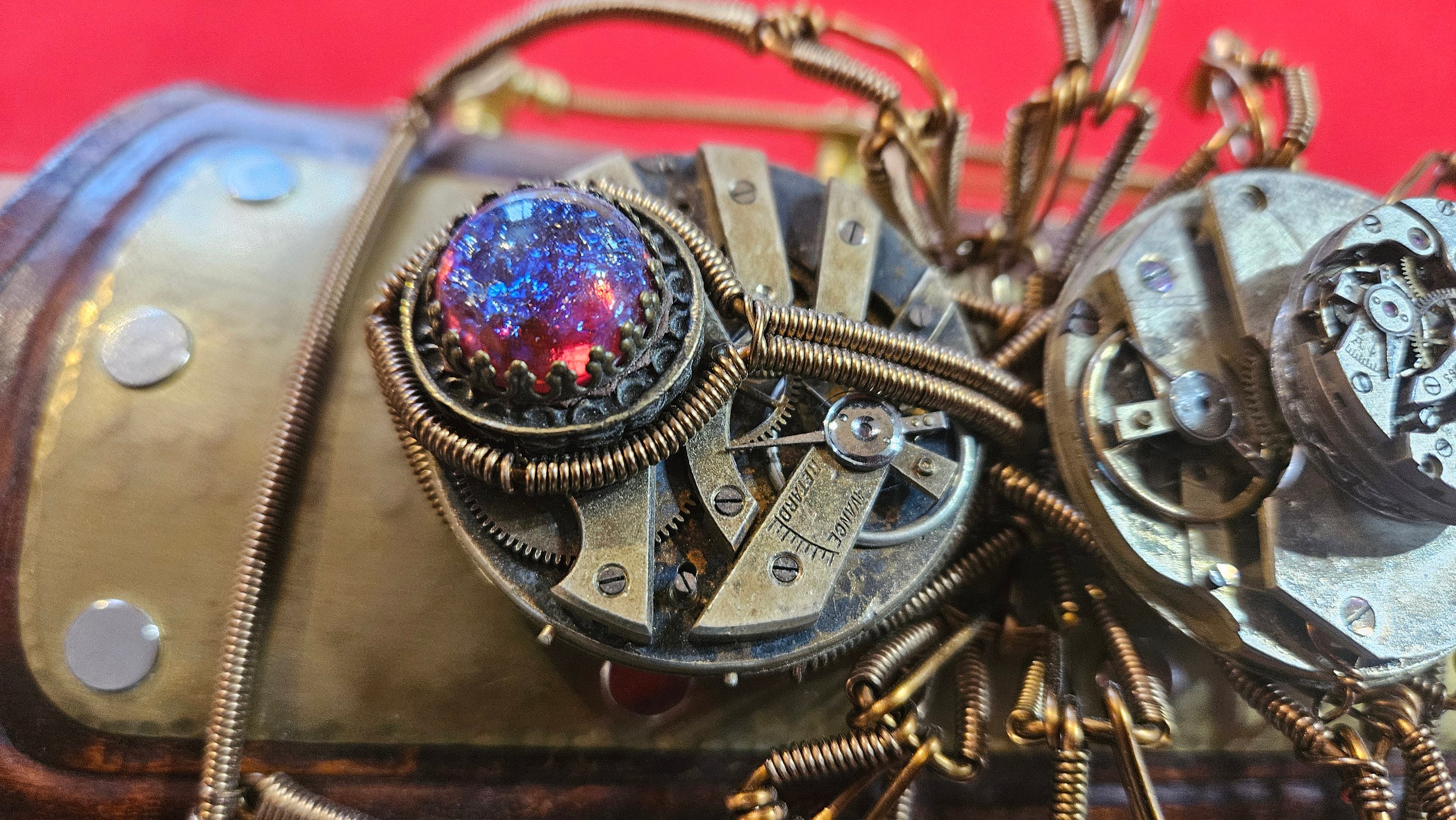 Ethereal Mechanist's Bracer - Handcrafted Steampunk Spider Bracer by Daniel Proulx - One of a Kind Artisan Design - The Wizard's Vault