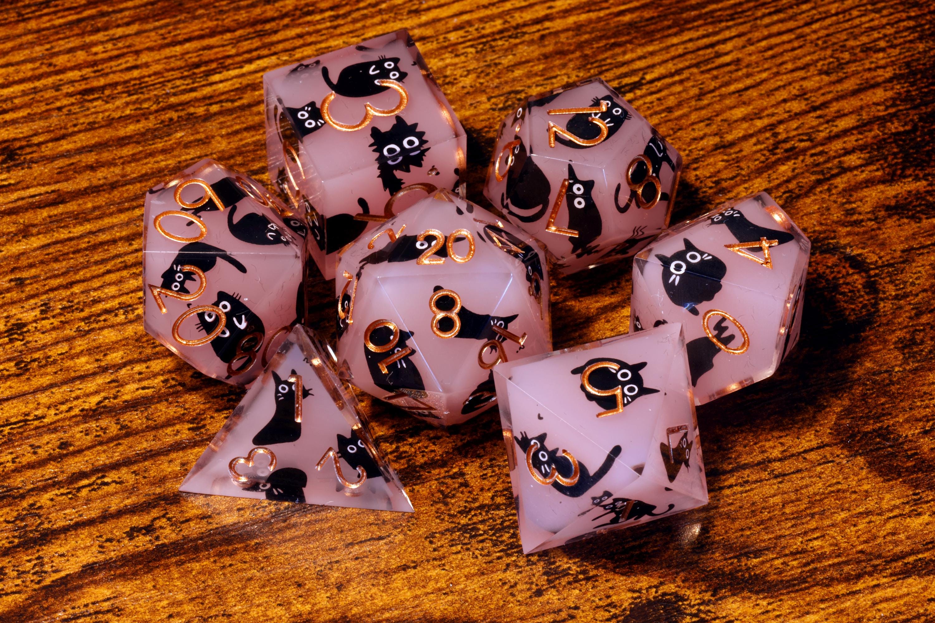 Meowgical Paws Cat dice set and box