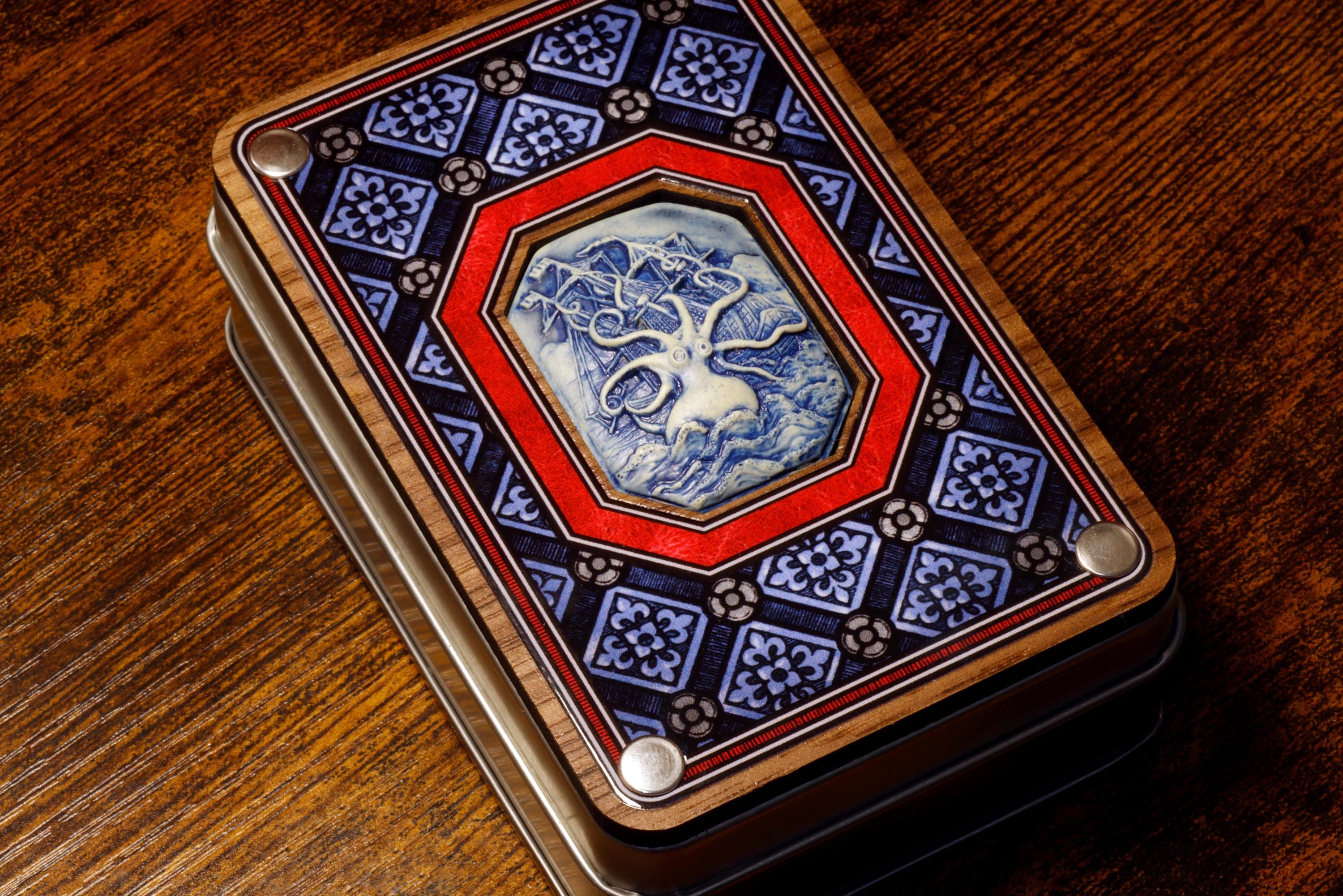 Kraken Dice Box with Tempest Opal Dice Set - The Wizard's Vault