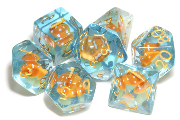 Tangy Truffle dice set - Orange Mushroom dice - The Wizard's Vault