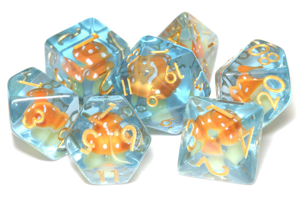 Tangy Truffle dice set - Orange Mushroom dice - The Wizard's Vault