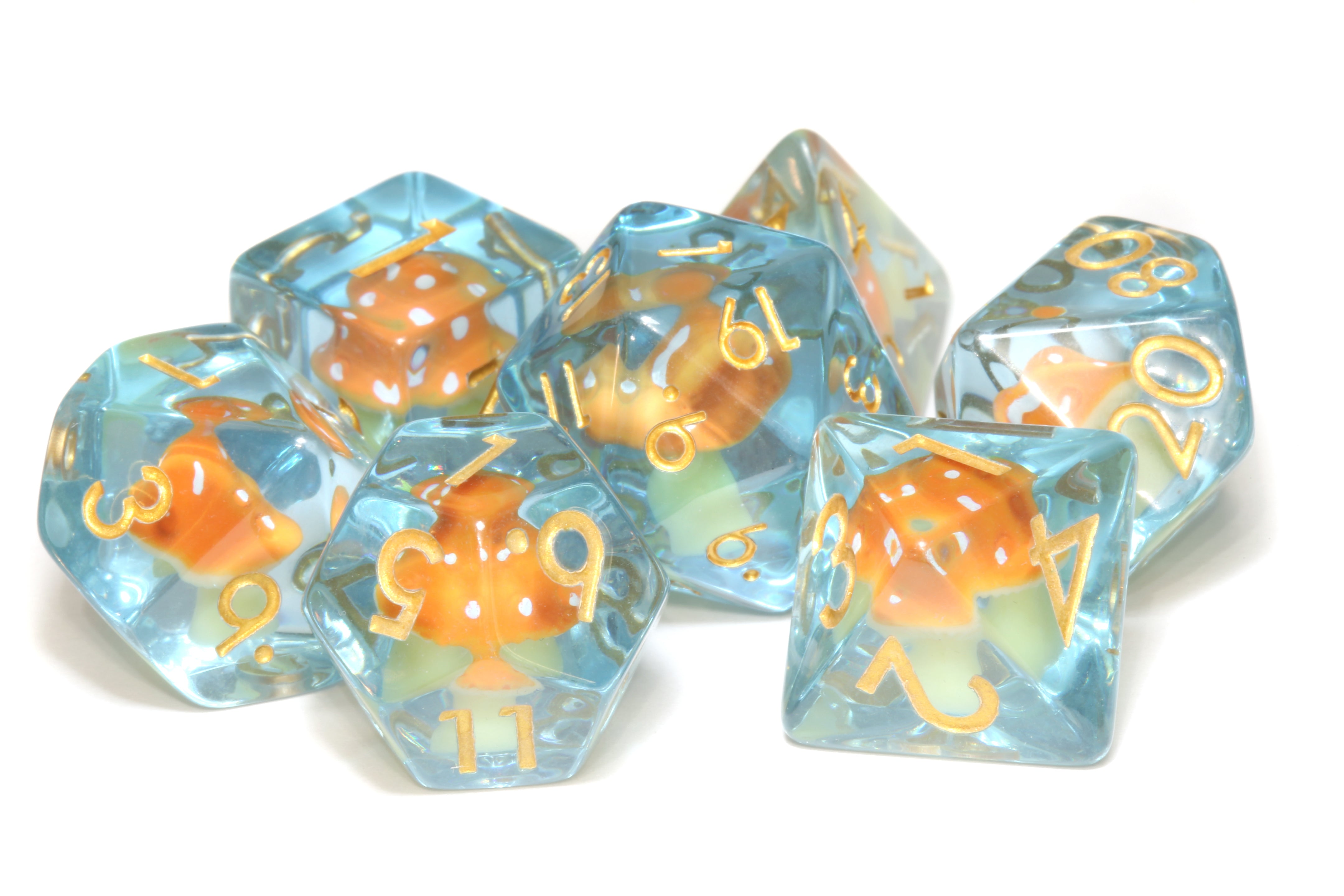 Tangy Truffle dice set - Orange Mushroom dice - The Wizard's Vault