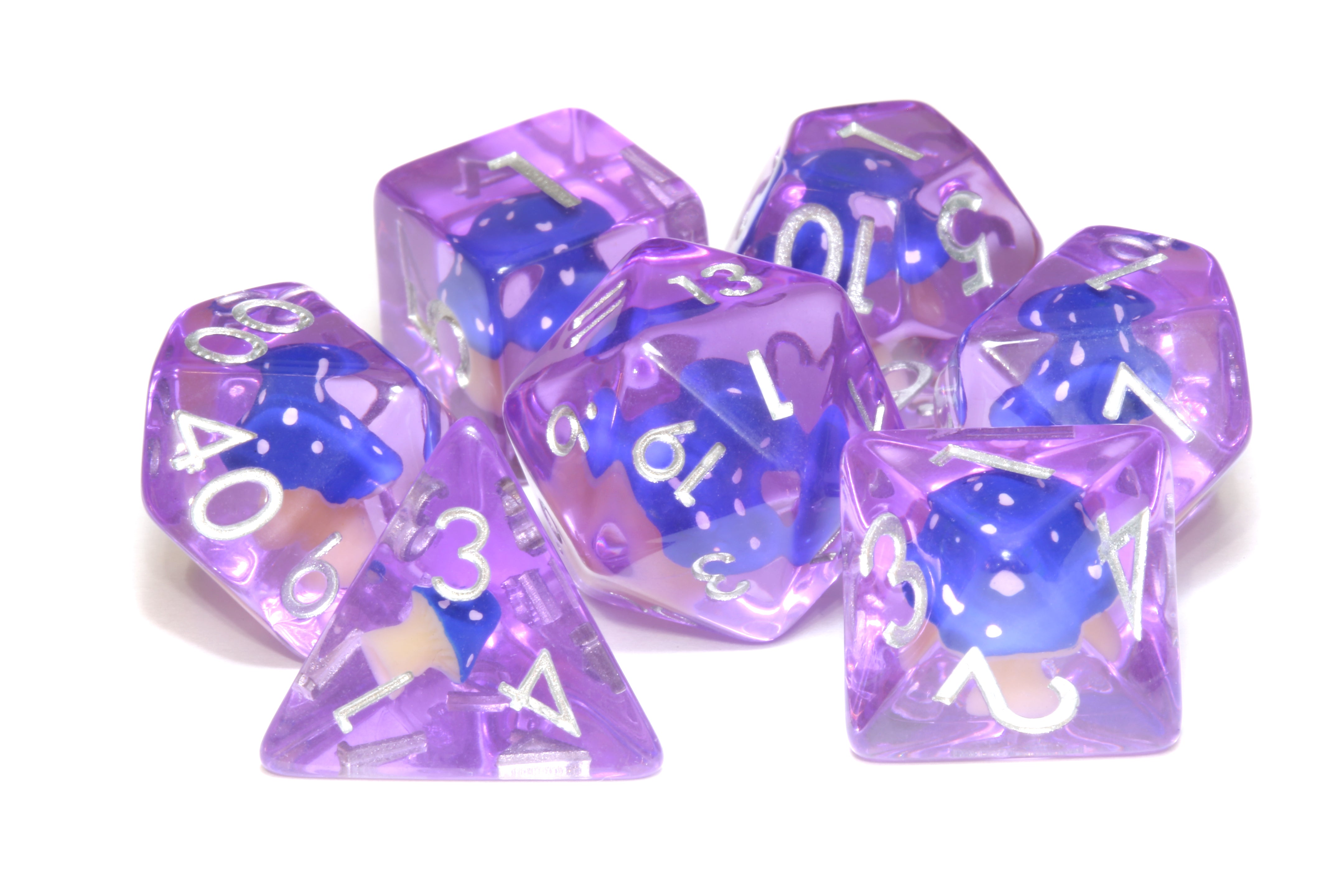 Cosmic Truffle dice set - Blue Mushroom - The Wizard's Vault