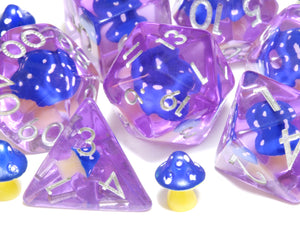 Cosmic Truffle dice set - Blue Mushroom - The Wizard's Vault