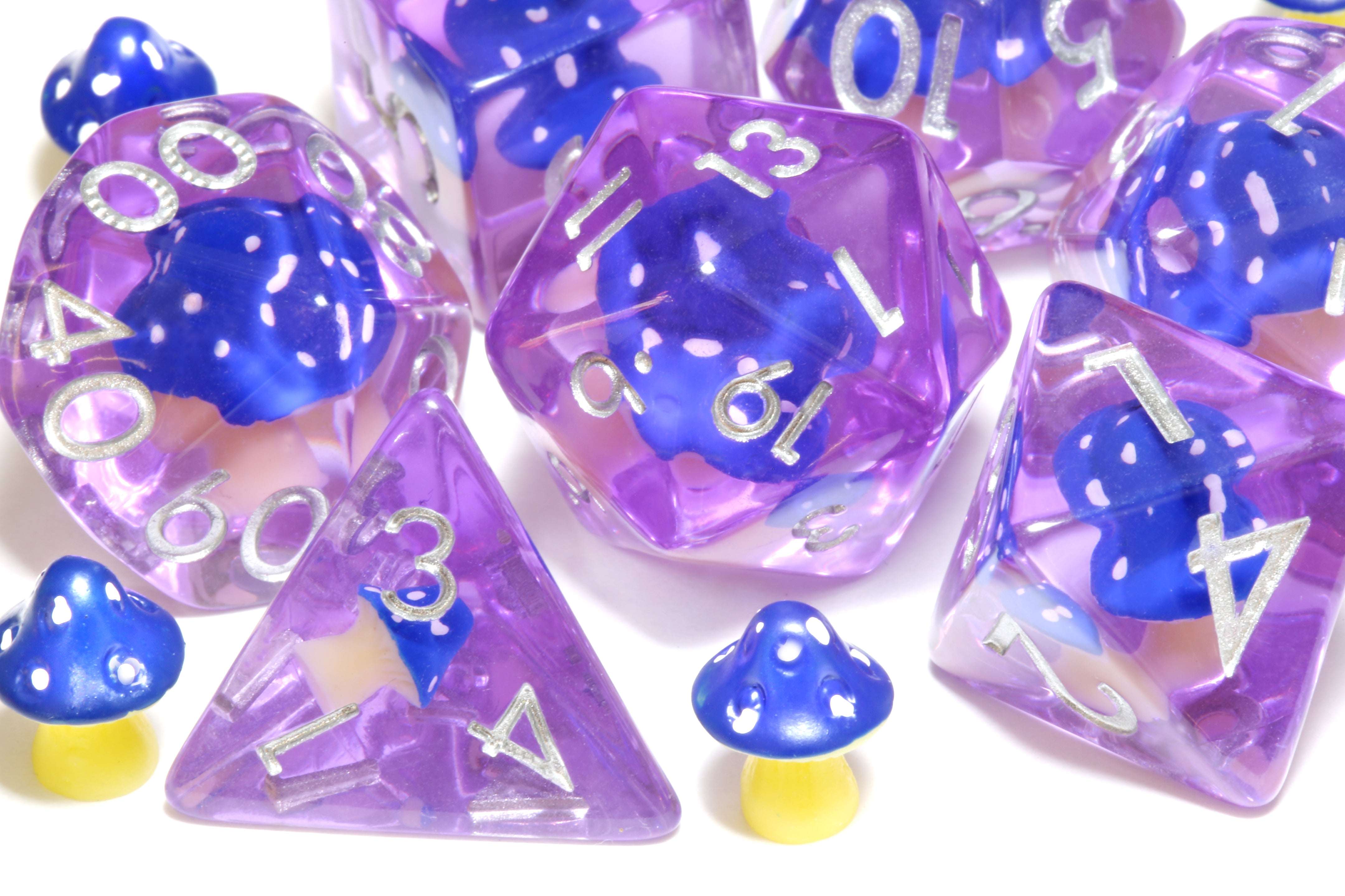 Cosmic Truffle dice set - Blue Mushroom - The Wizard's Vault