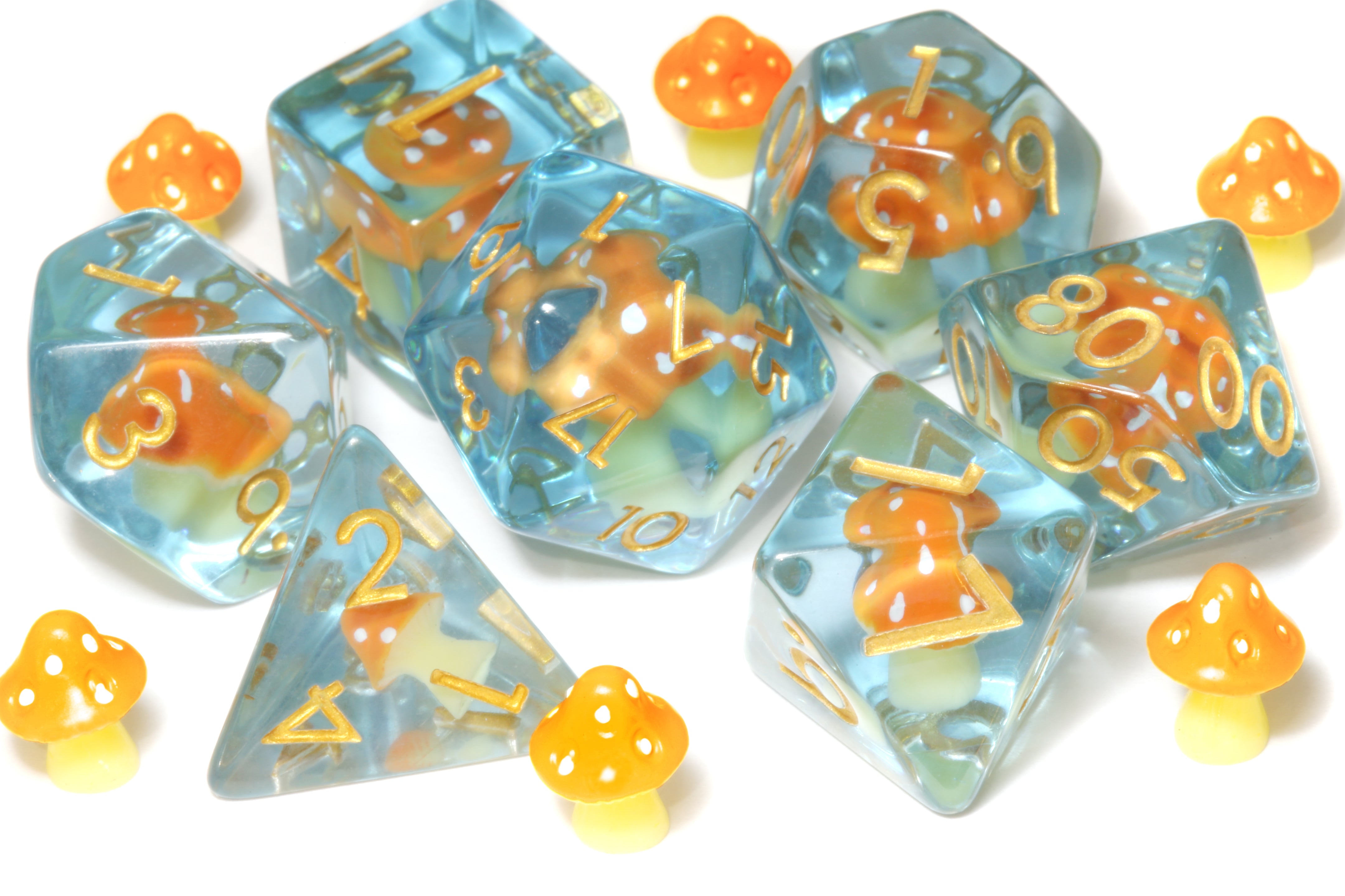 Tangy Truffle dice set - Orange Mushroom dice - The Wizard's Vault