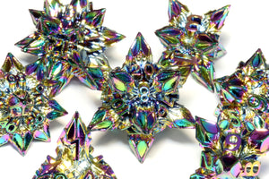 Blooming Stars Dice set - Rainbow metal