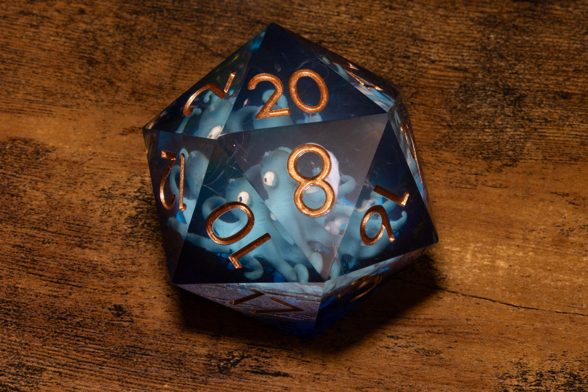 Kraken's Grasp Gargantuan D20 – 55mm Chonk D20 with Octopus Inclusion