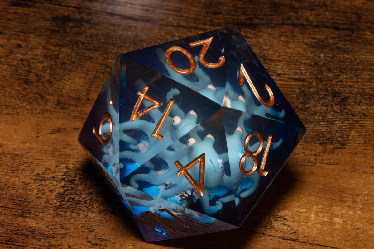Kraken's Grasp Gargantuan D20 – 55mm Chonk D20 with Octopus Inclusion