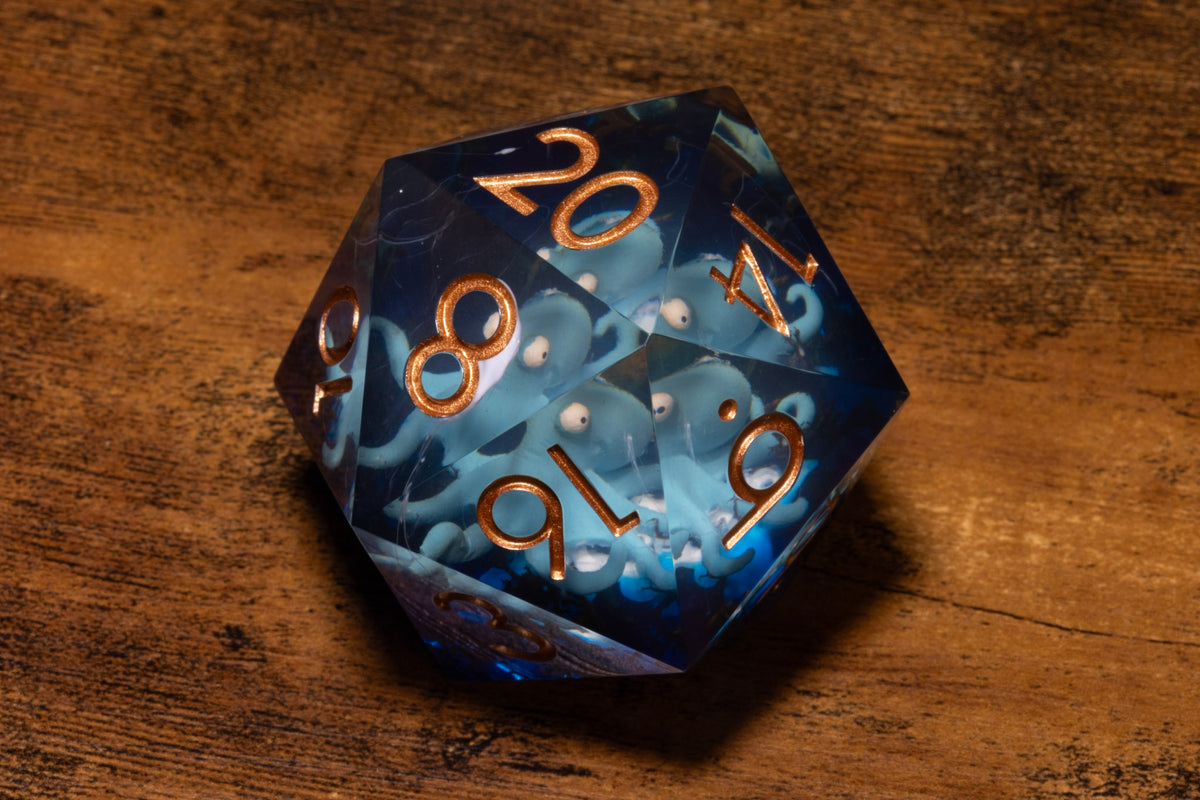 Kraken's Grasp Gargantuan D20 – 55mm Chonk D20 with Octopus Inclusion