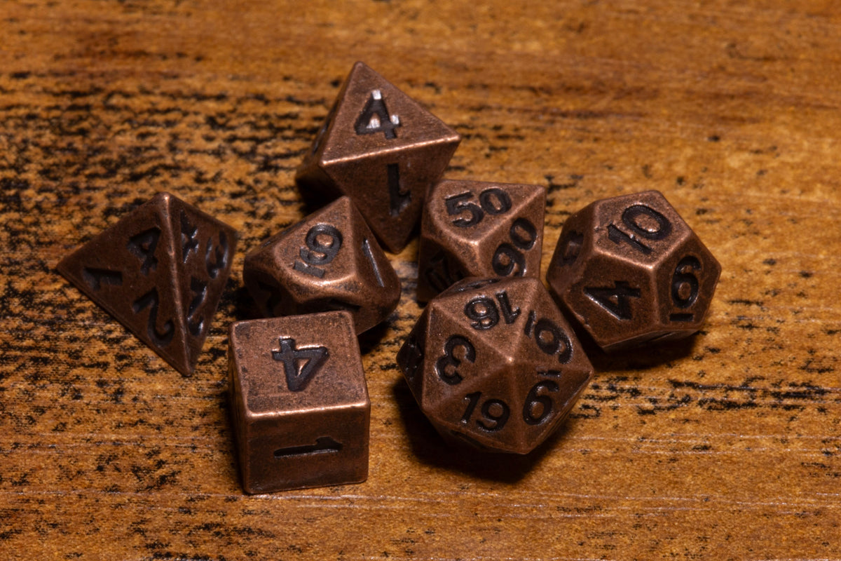Skull Dice Keeper Keychain – miniature copper dice set included