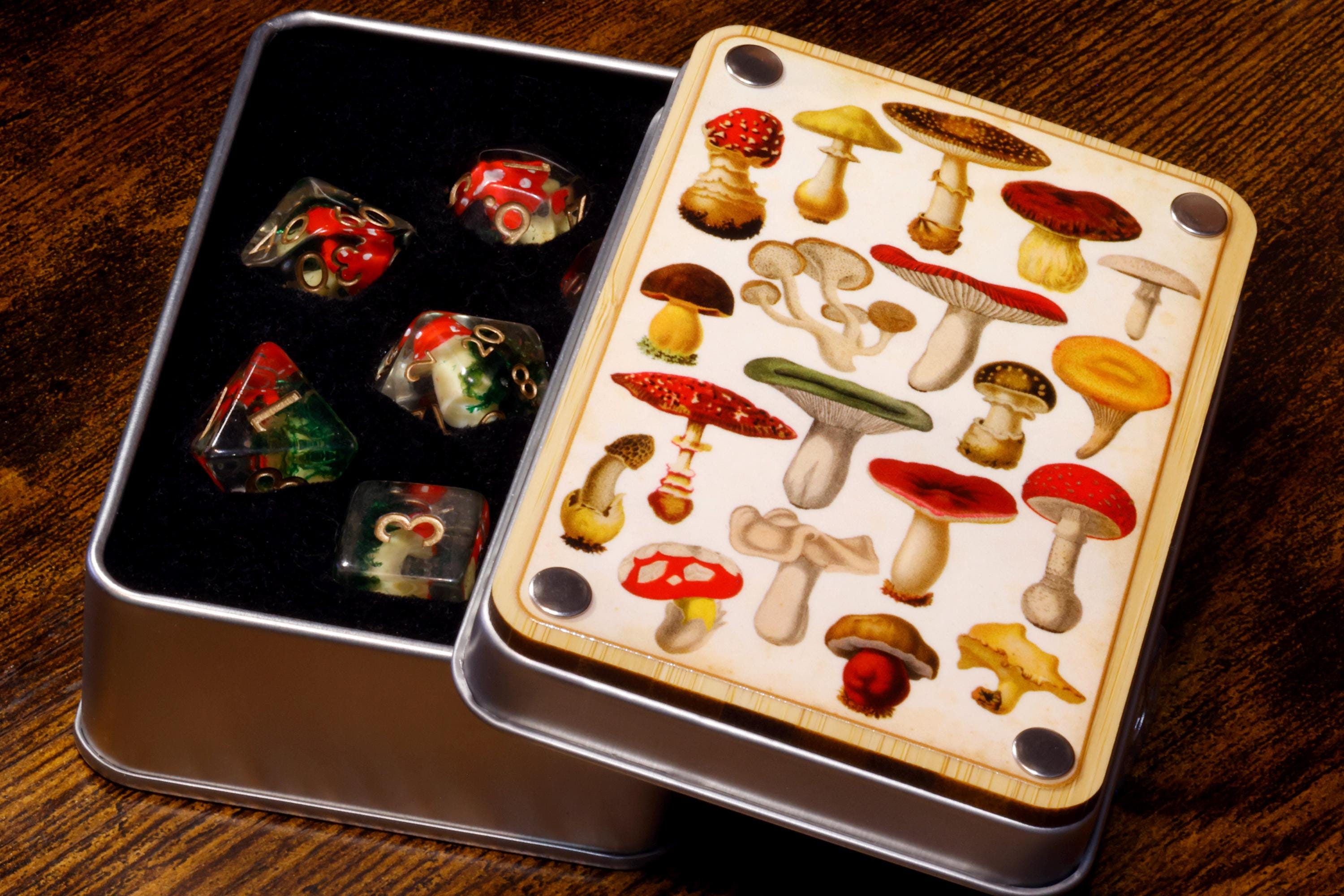 Botanical Mushroom Dice Vault and dice set - The Wizard's Vault