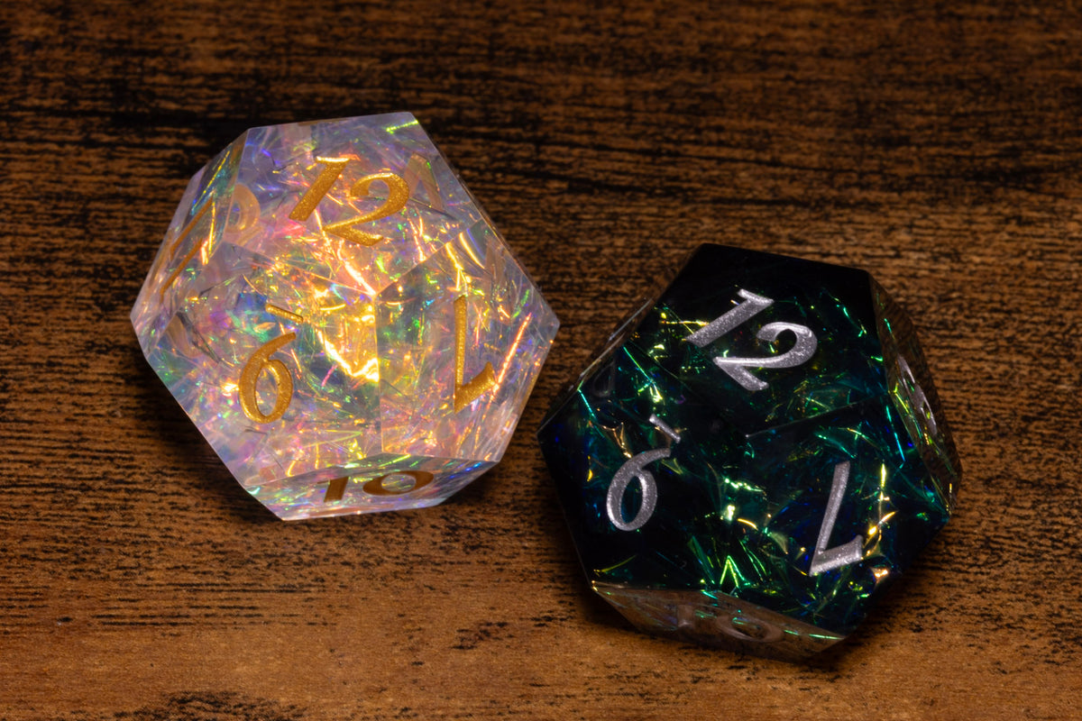 Sacred Opal & Shadow Opal Hope & Fear D12 Set – Sharp-Edge Resin Duality Dice for Daggerheart – photo 2