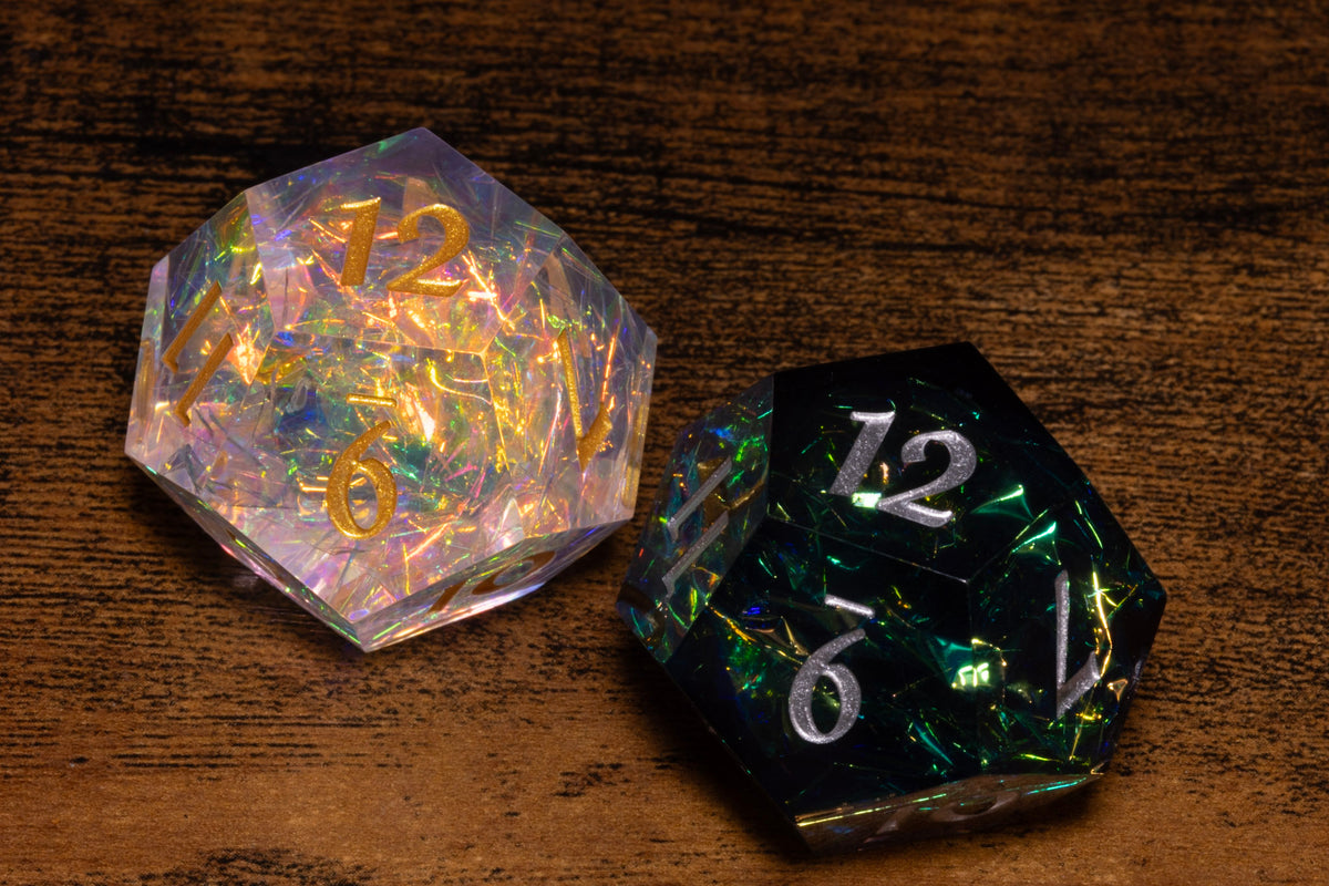 Sacred Opal & Shadow Opal Hope & Fear D12 Set – Sharp-Edge Resin Duality Dice for Daggerheart – photo 4