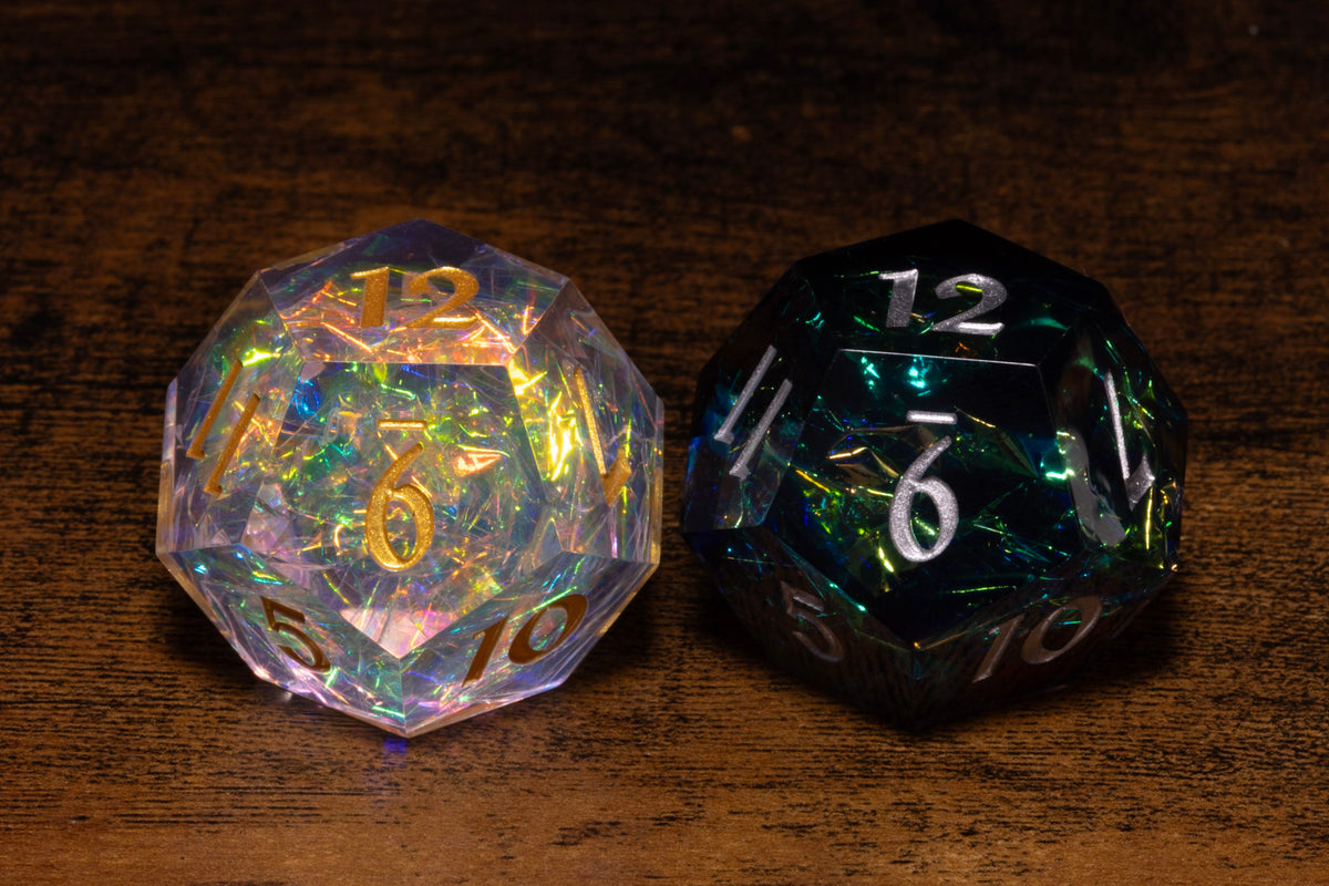 Sacred Opal & Shadow Opal Hope & Fear D12 Set – Sharp-Edge Resin Duality Dice for Daggerheart – photo 1