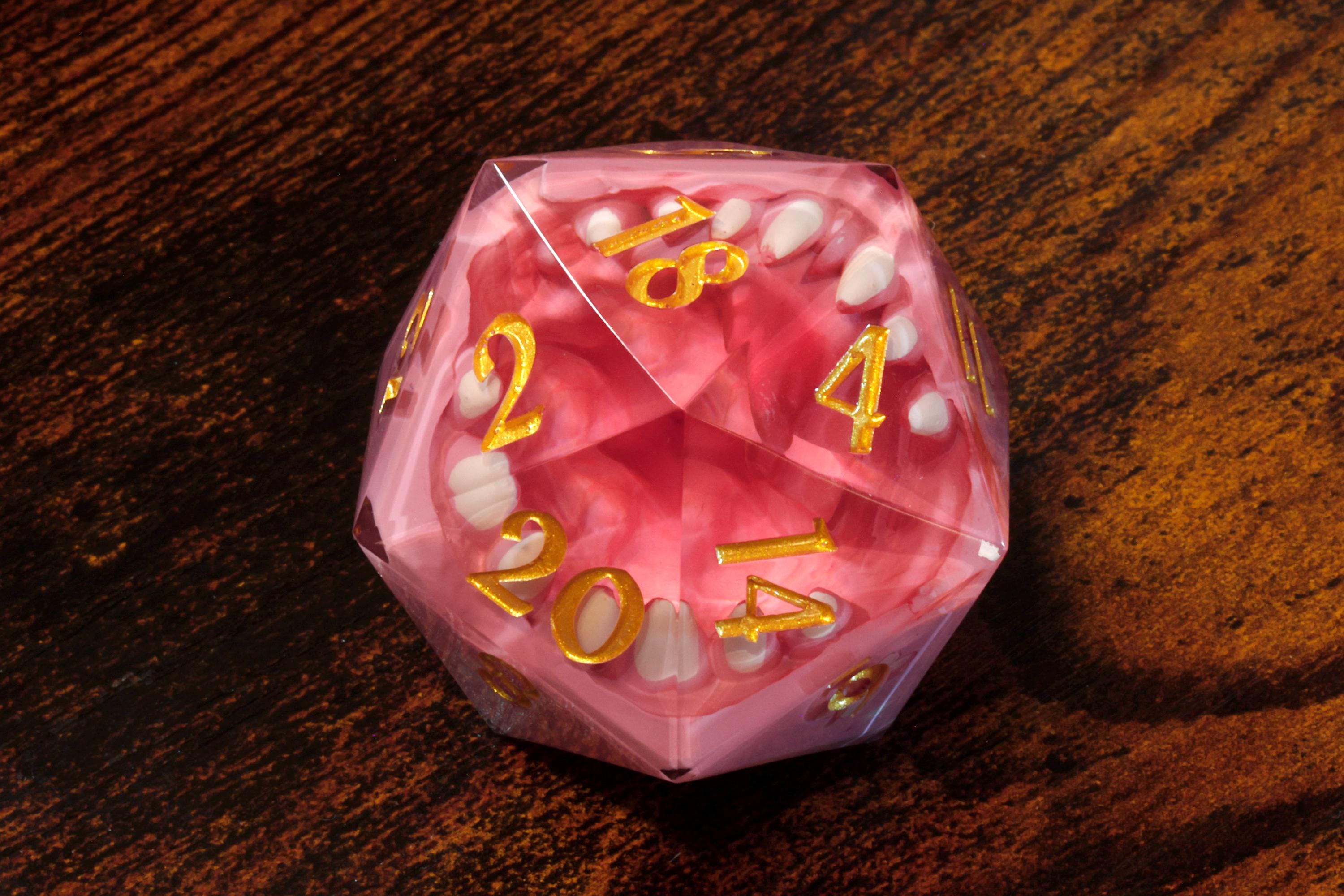 Sakura Mimic Chonk D20 – Extra Large Sharp Edge Resin - The Wizard's Vault