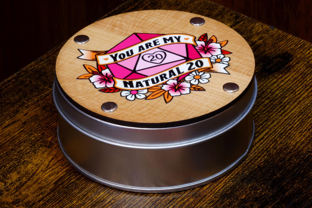 Hibiscus Dream 7-Piece Sharp Edge Dice Set & "You Are My Natural 20" Box