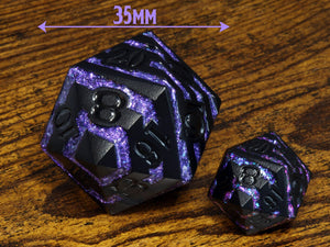 Rift Artifact CHONK D20 Dice - Iridescent purple stripe - The Wizard's Vault