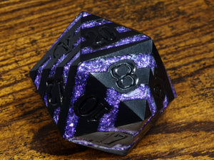 Rift Artifact CHONK D20 Dice - Iridescent purple stripe - The Wizard's Vault