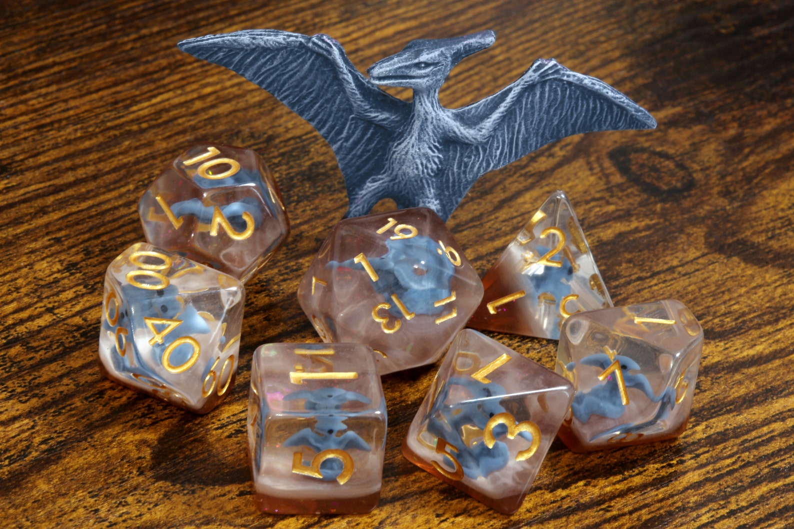 Pterodactyl dice set, Dinosaur dice - The Wizard's Vault