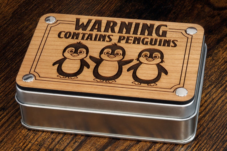 Warning ! Contains penguins dice set with metal box - The Wizard's Vault