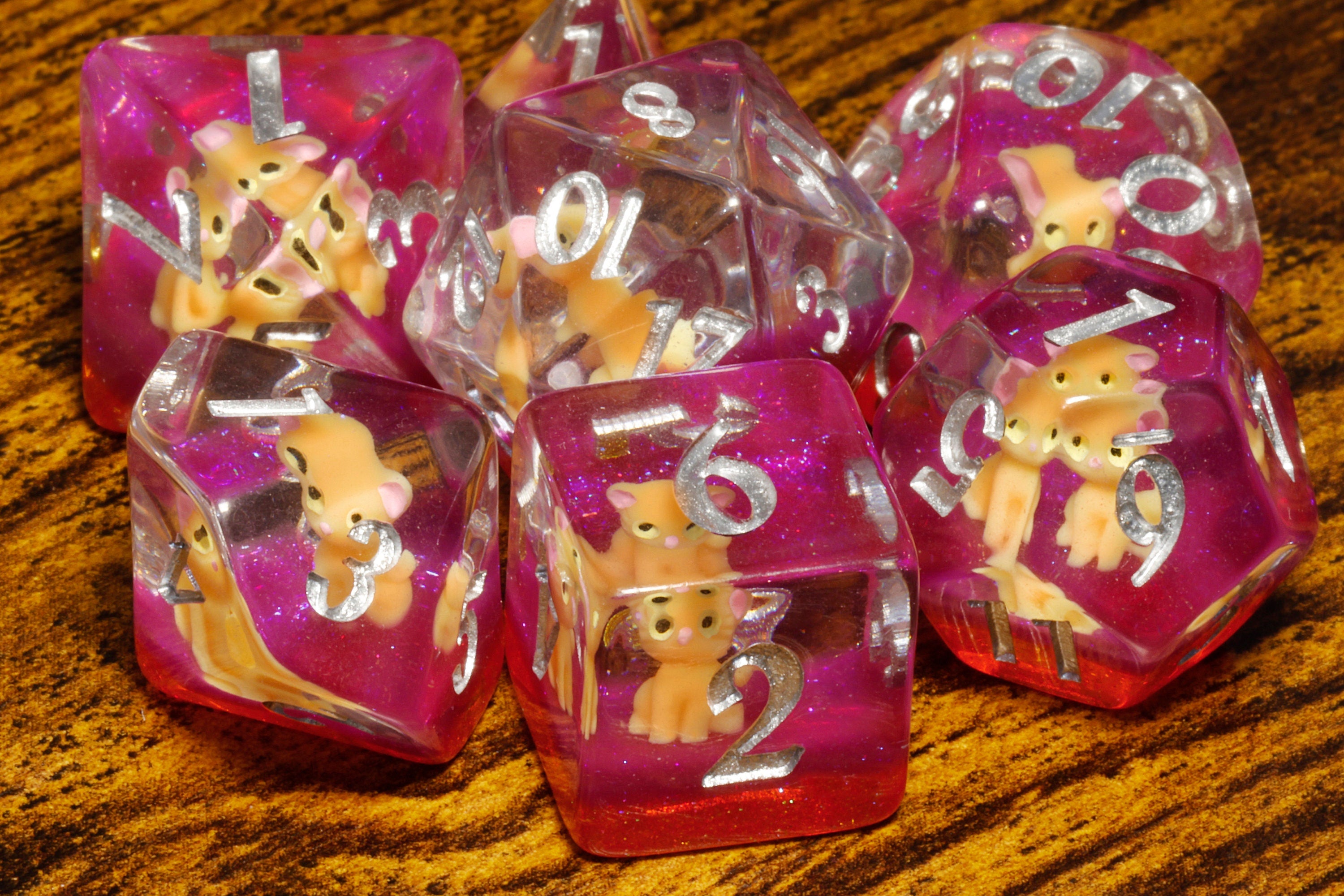 Orange Cat Dice and Knock Dice Off Table Box