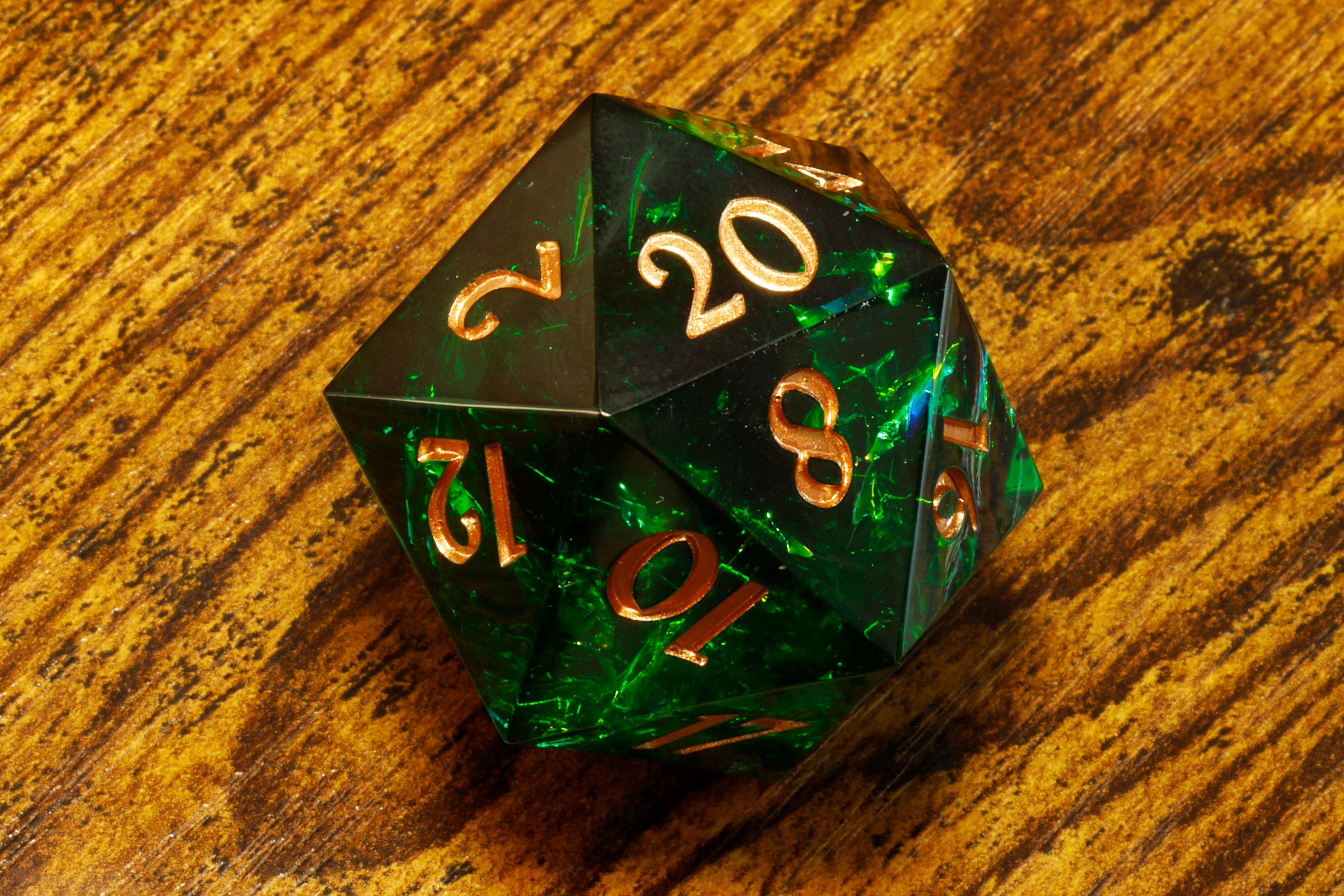 Sacred Emerald Oversized D20