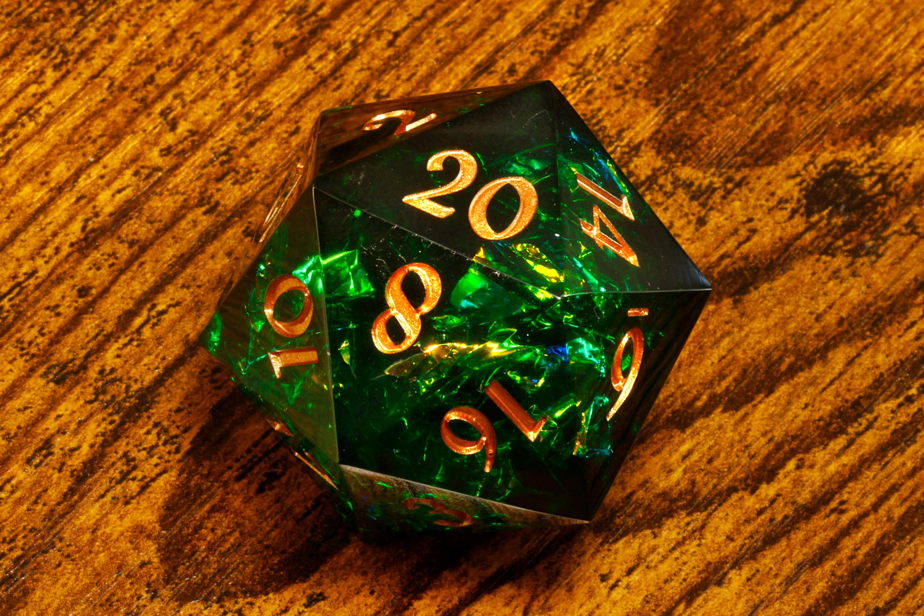 Sacred Emerald Oversized D20