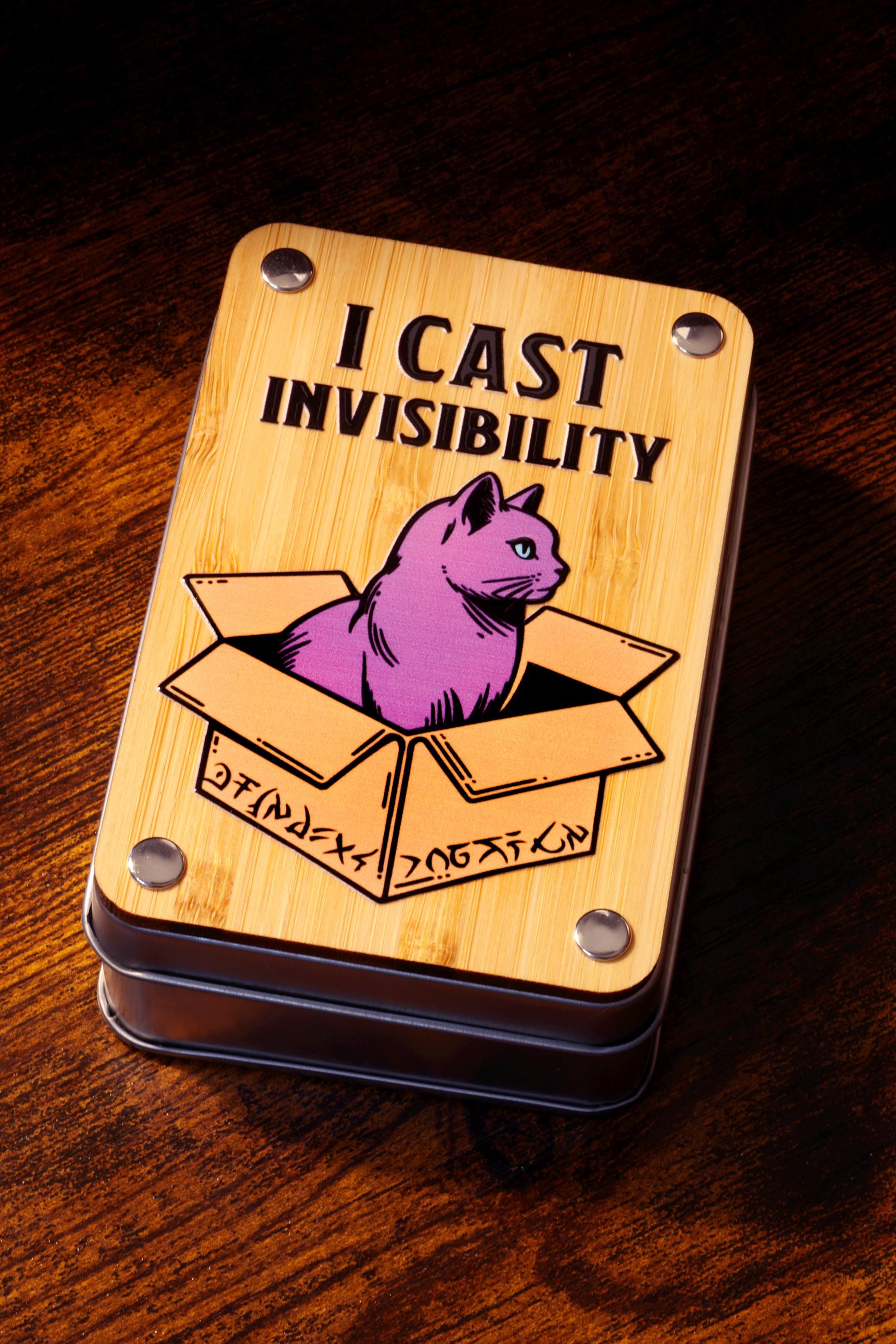 I Cast Invisibility Mystic Cat Dice Set and Box