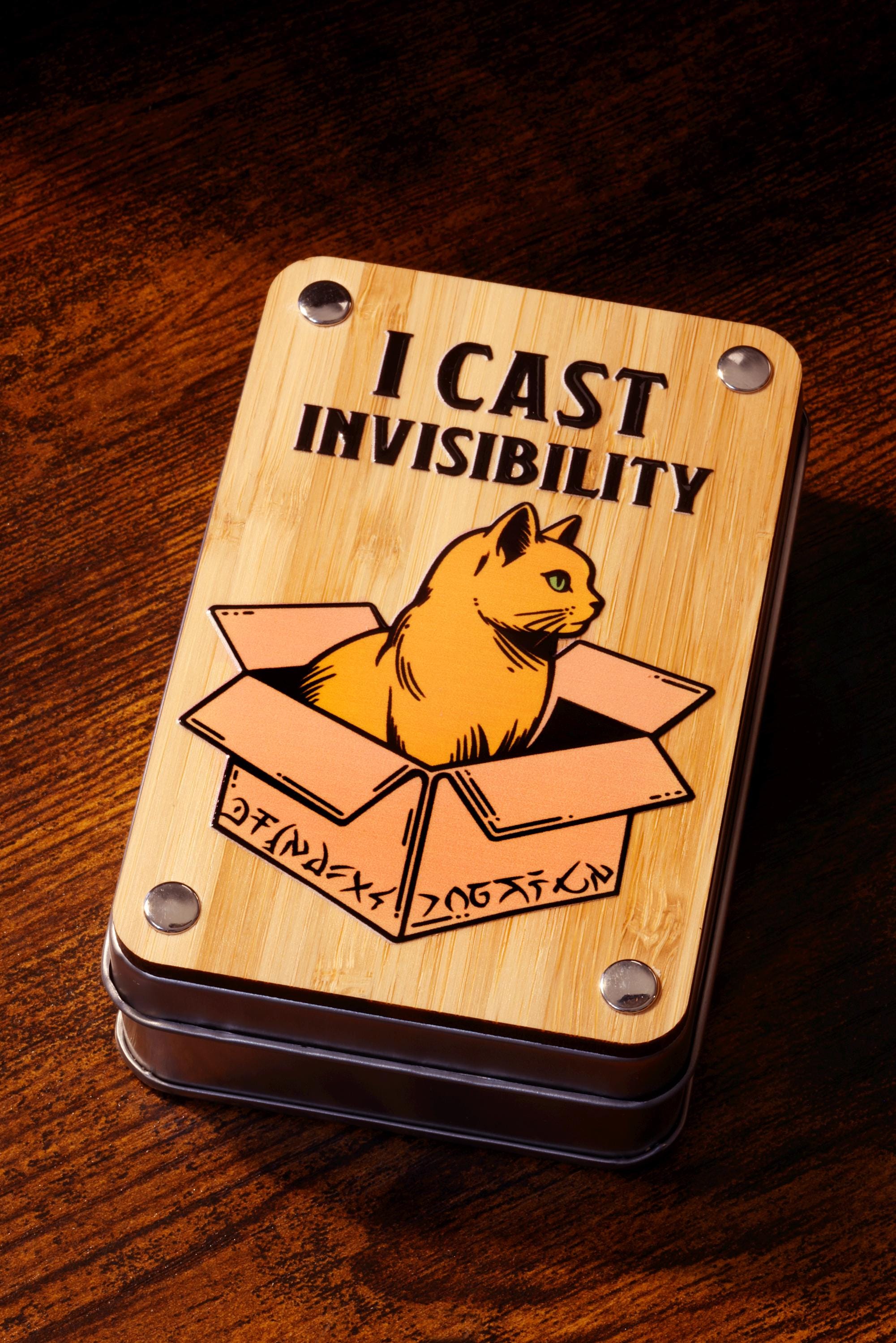 I Cast Invisibility Orange Tabby Dice Box