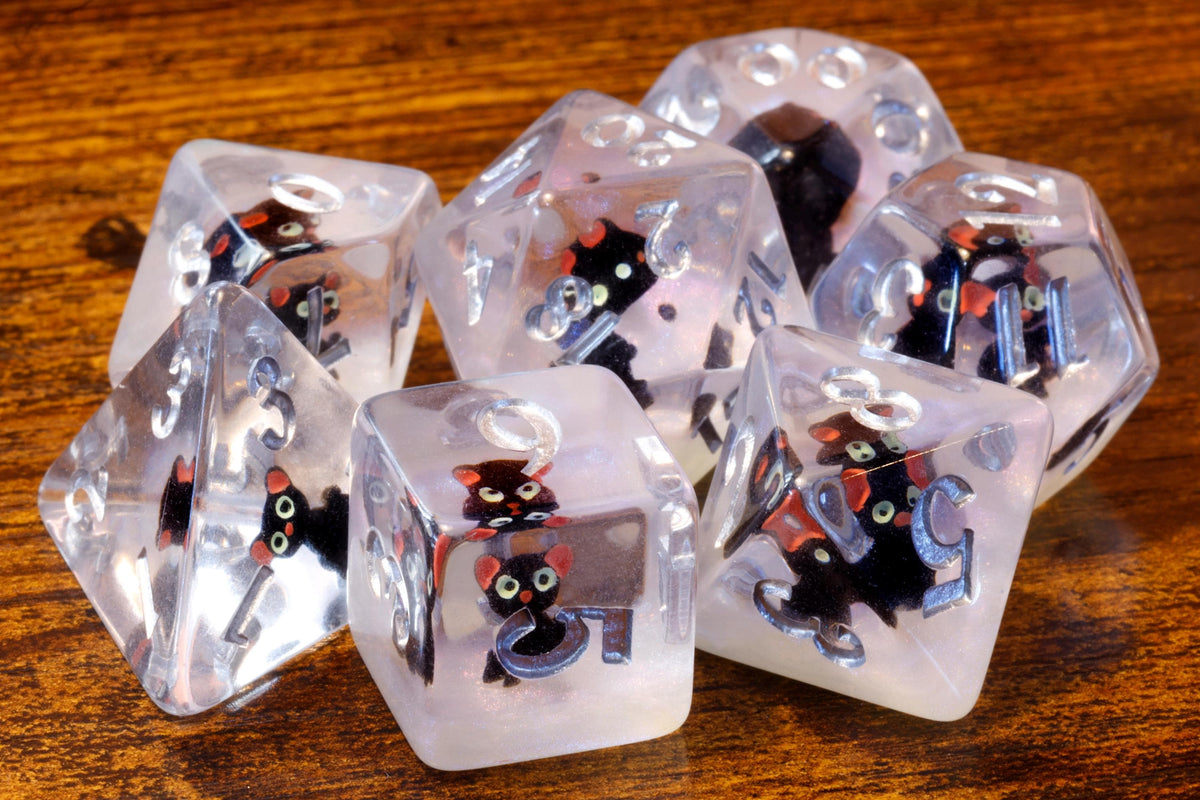 Critical Bite Black Cat Dice Set and Box