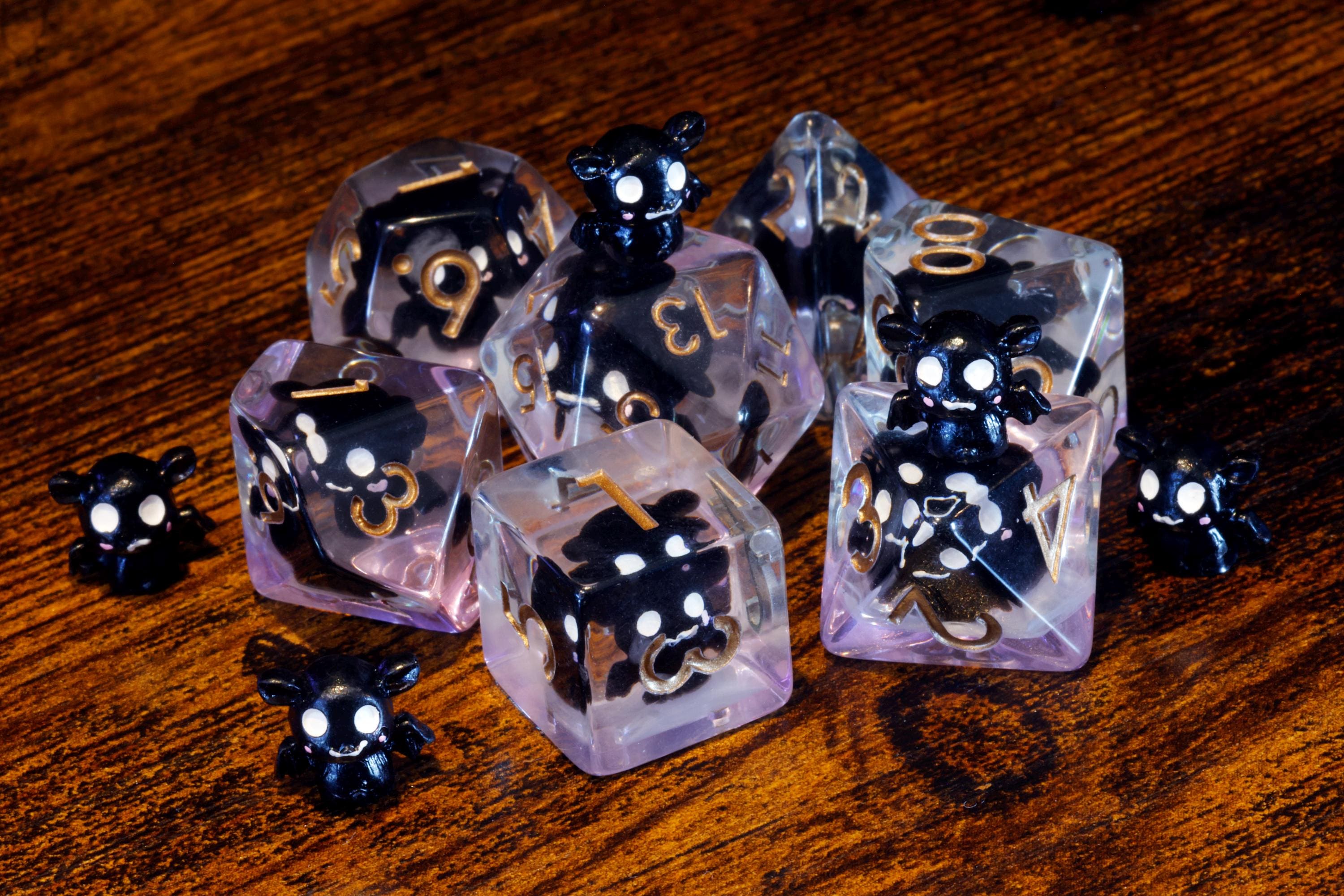 Bat dice set with decorative storage box