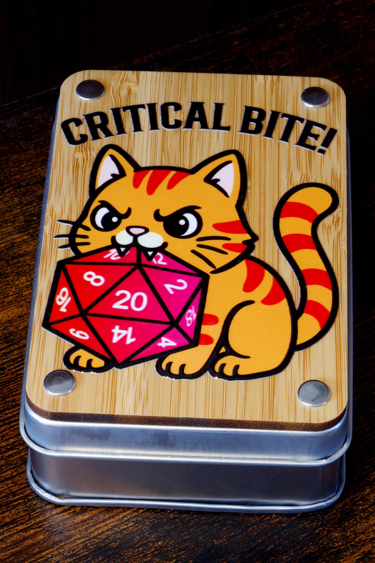 Critical Bite Orange Tabby Dice Set and Box