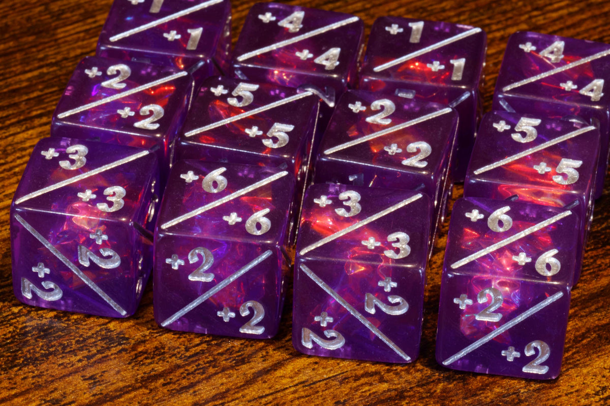 Eldritch Opal Counter Dice – 12 Purple Token Counters