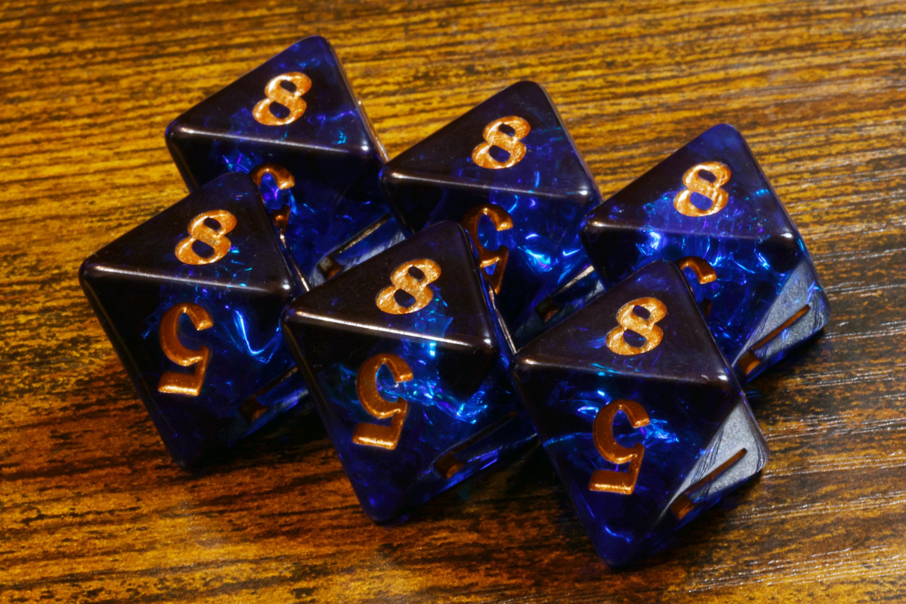 Cobalt Opal D8 Dice