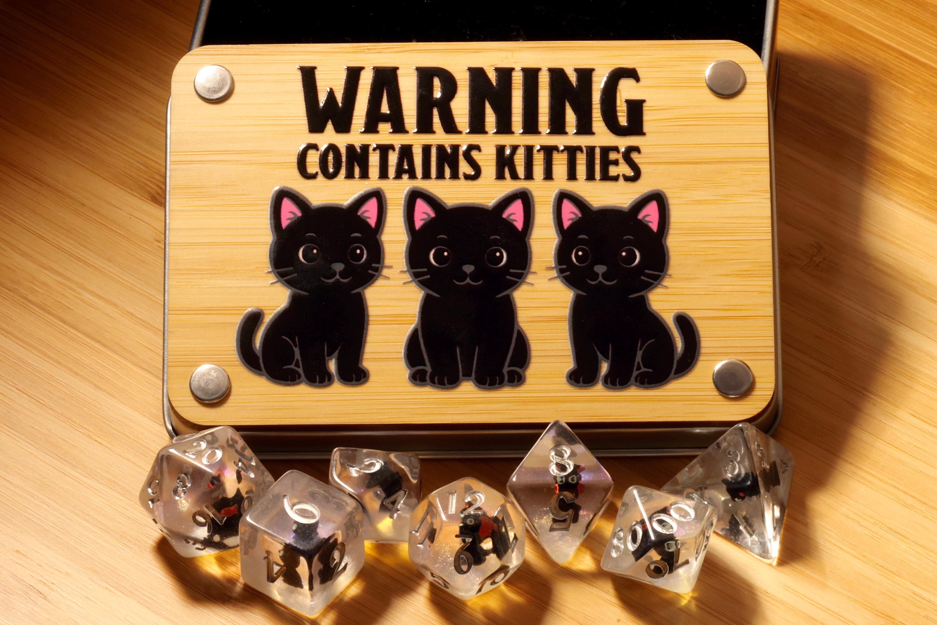 Black Cat Contains Kitties Dice Box