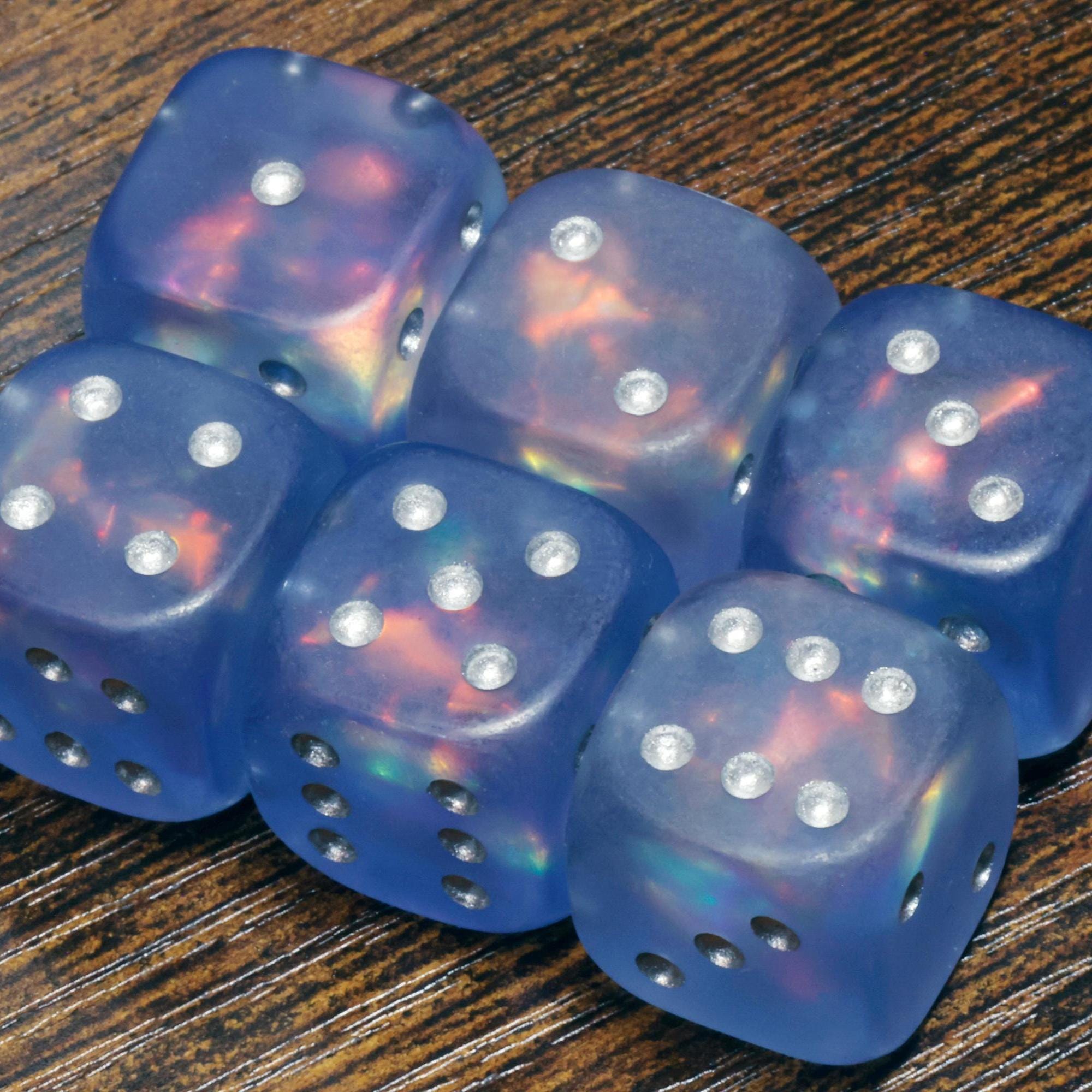 Frost Faerie Opal pip D6 dice