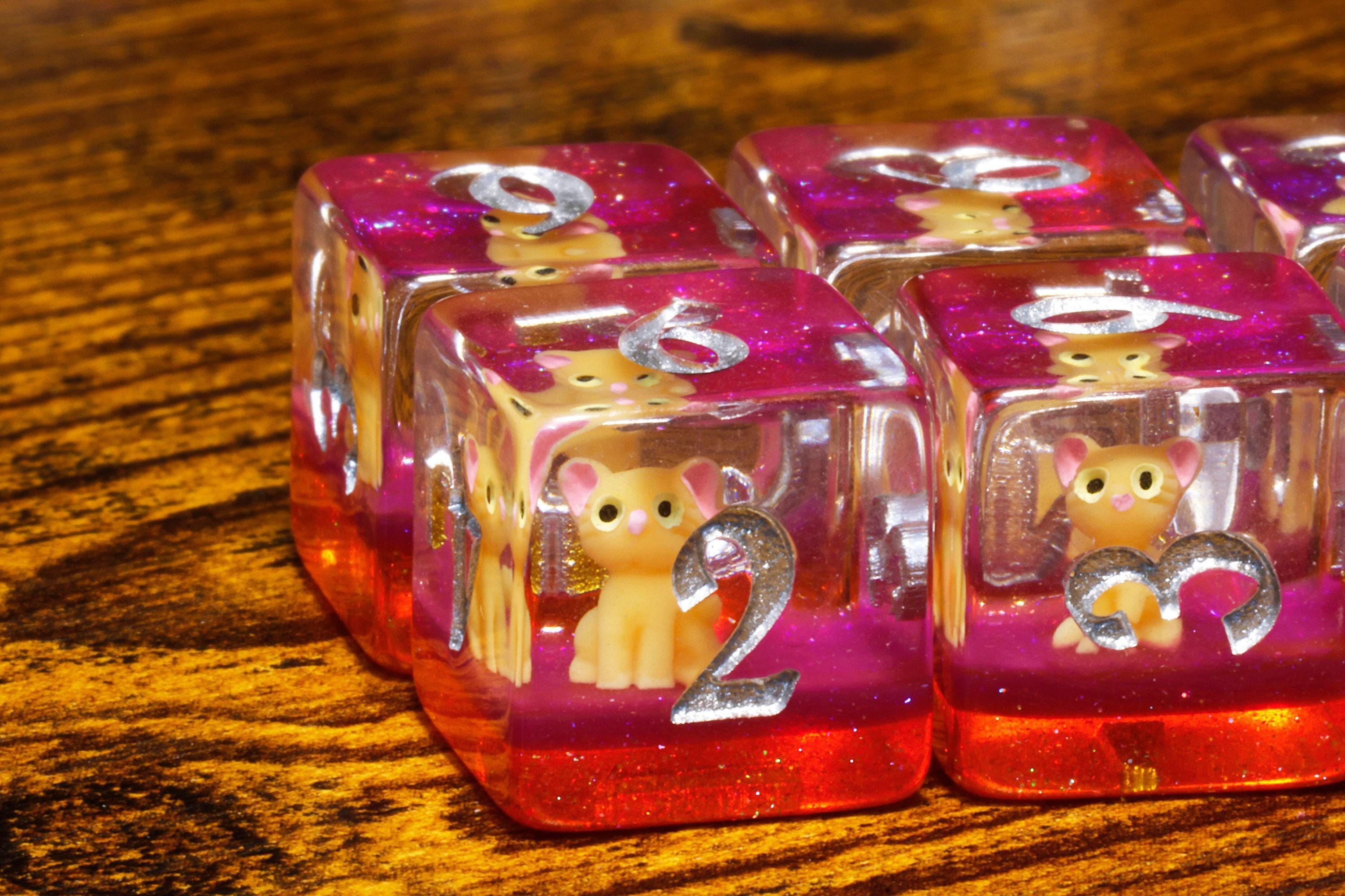 Orange Tabby D6 Dice Set - Orange Cat