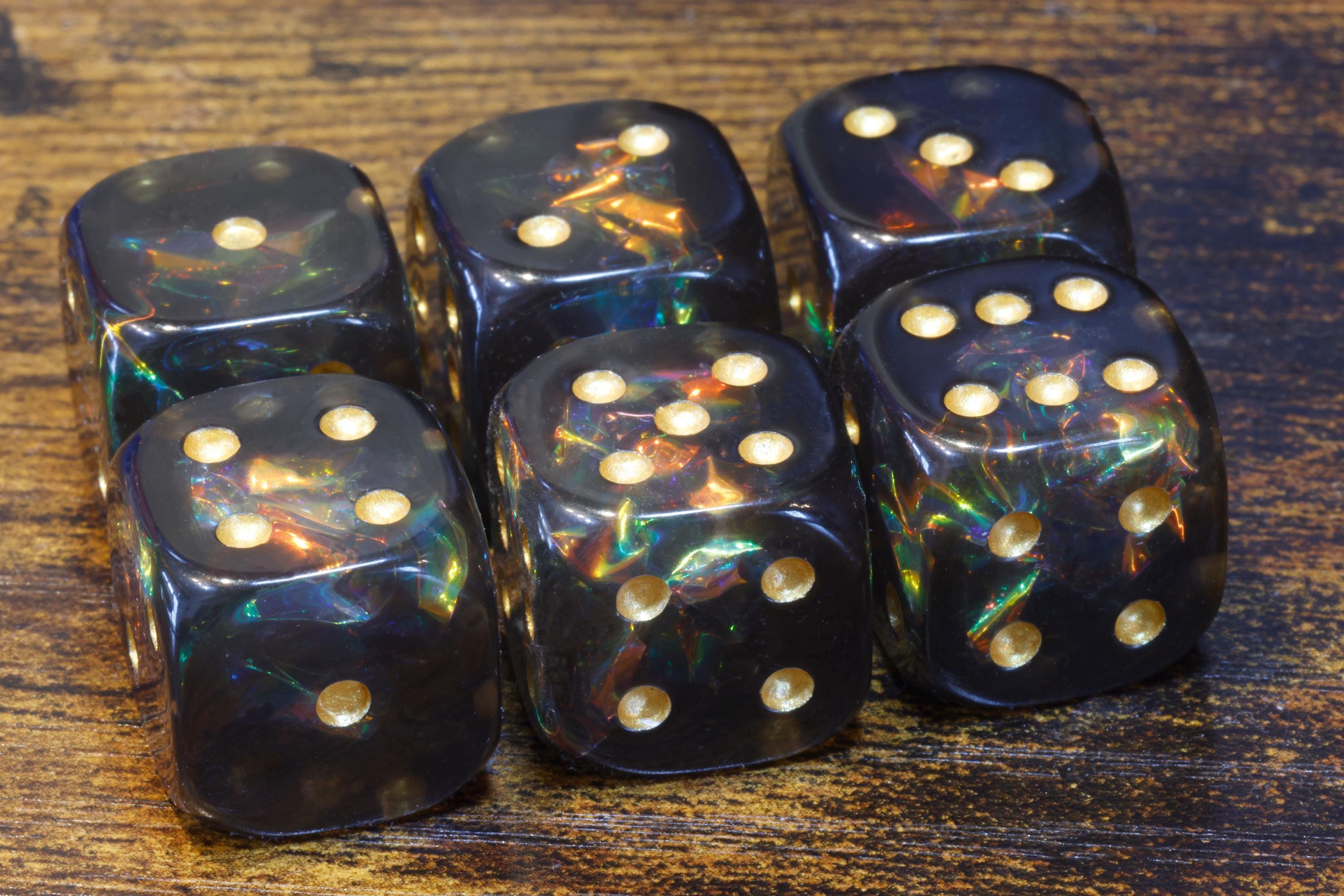 Shadow Opal pip D6 dice