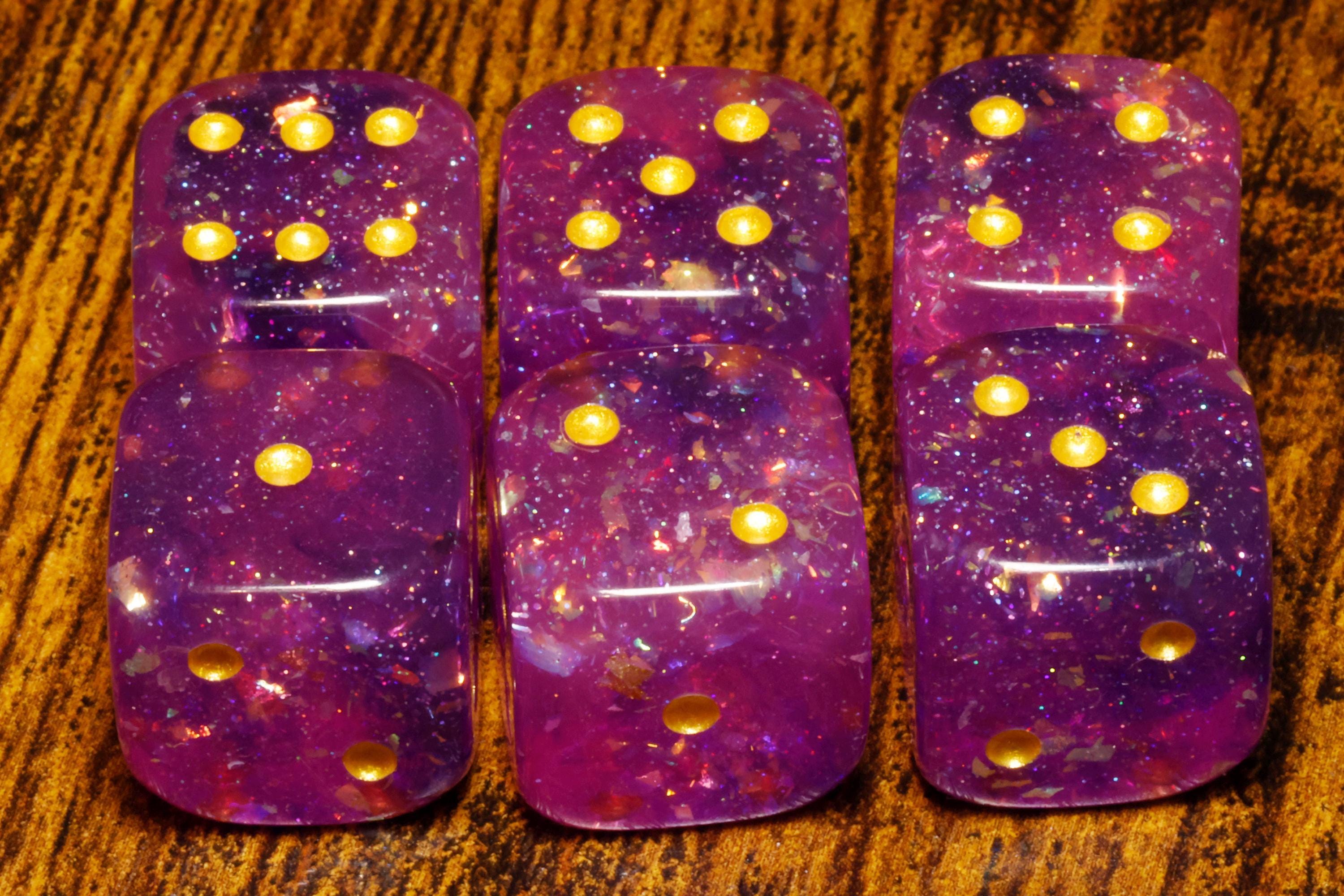 Galactic Orchid Pip D6 Dice Set - Purple Magenta
